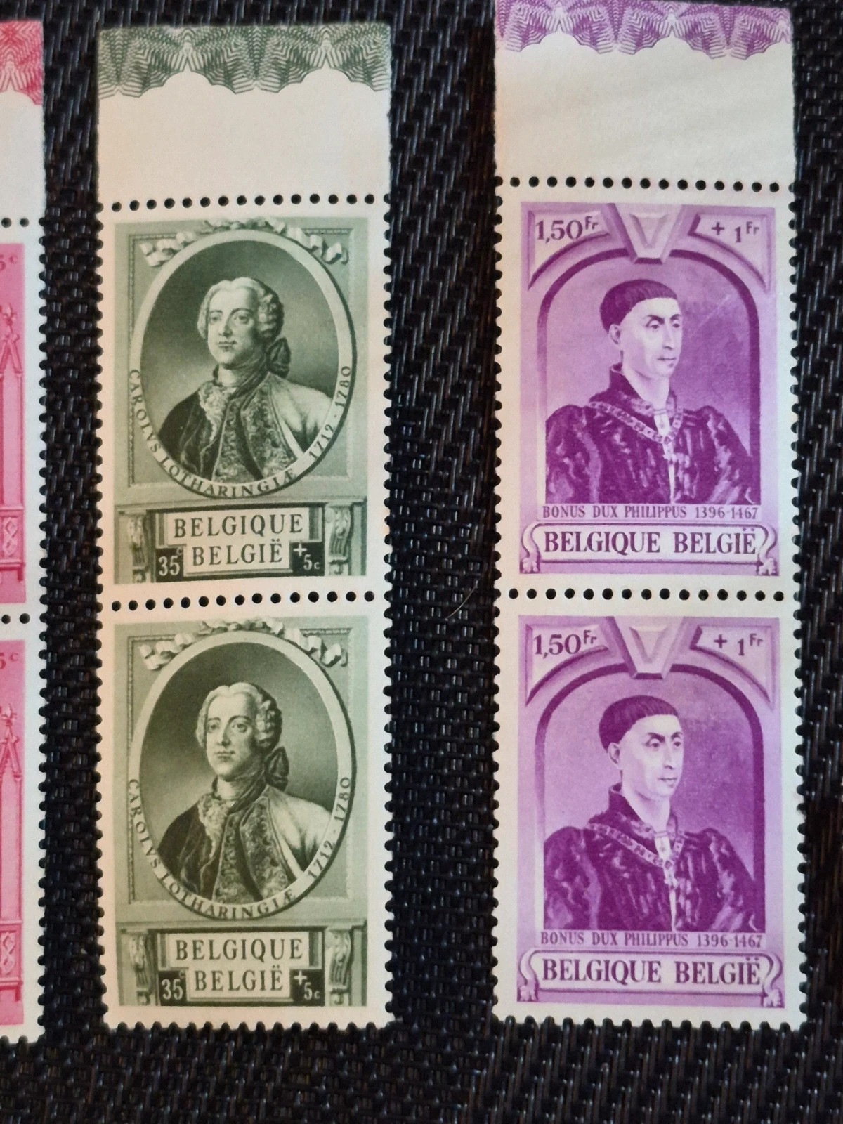 Lot timbres belges anciens années 1930-50 personnages historiques paires et blocs neuf 3