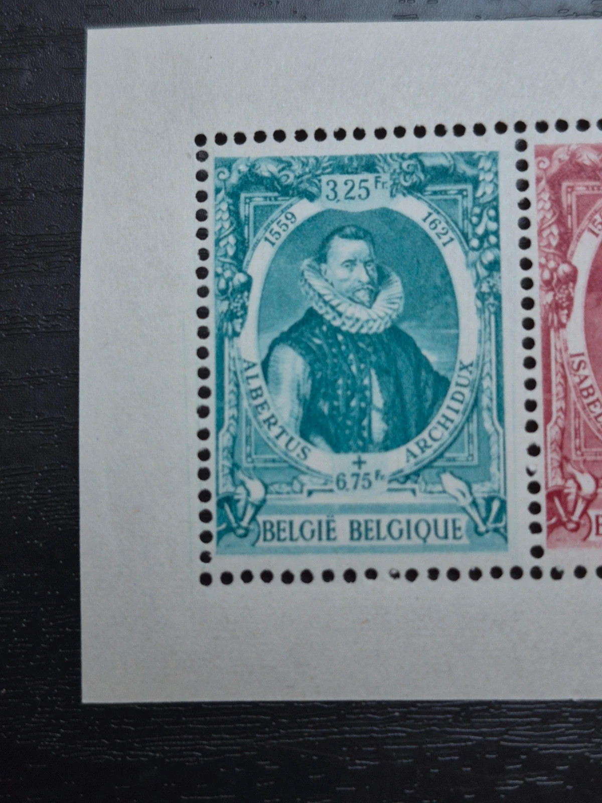 Lot 2 Blocs-Feuillets Belgique 1942 - Portraits Albert et Isabelle (MNH) 5