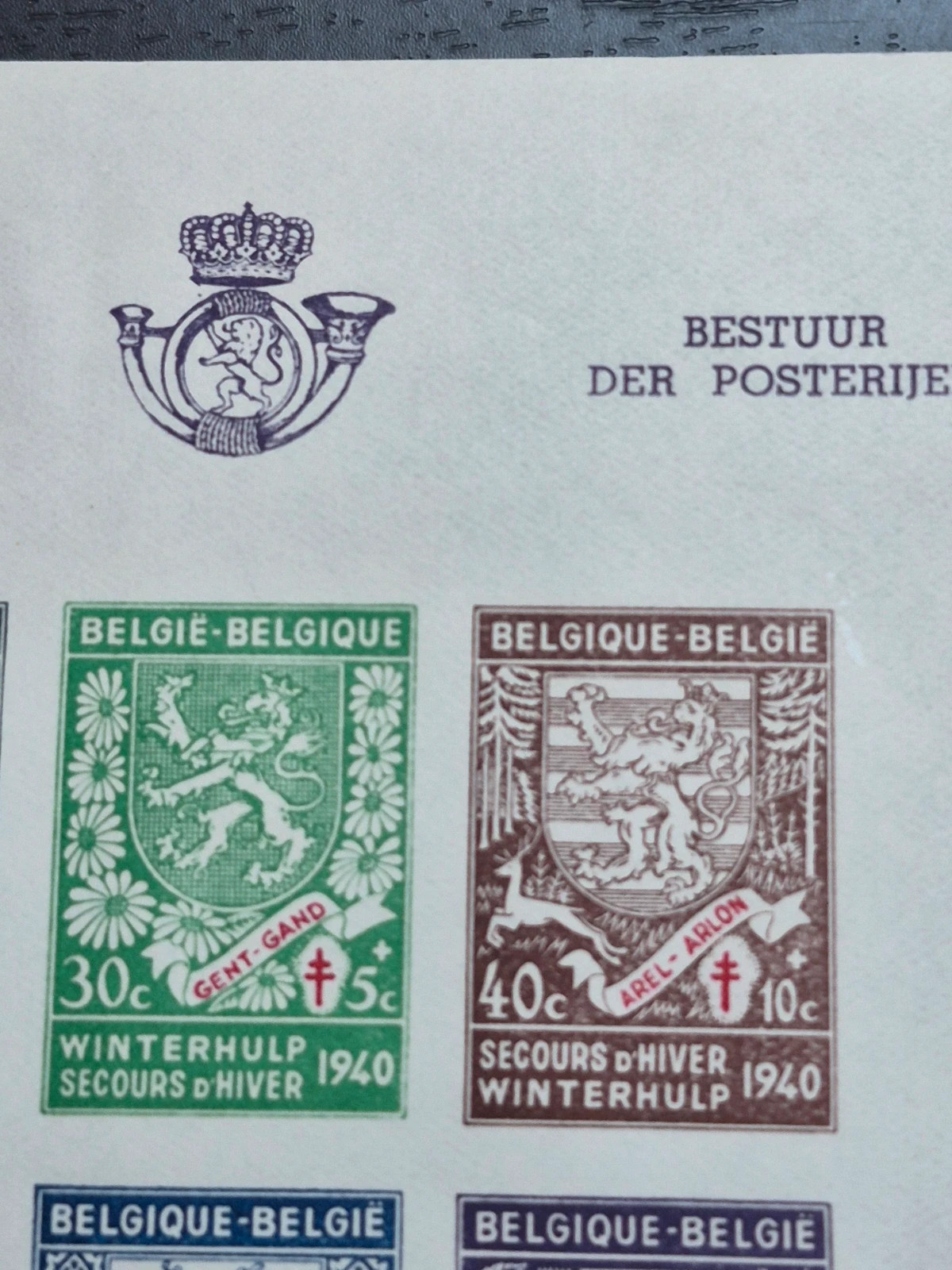Lot Timbres Belgique 1940 Secours d'Hiver Blocs 10 & 10A Neufs 4