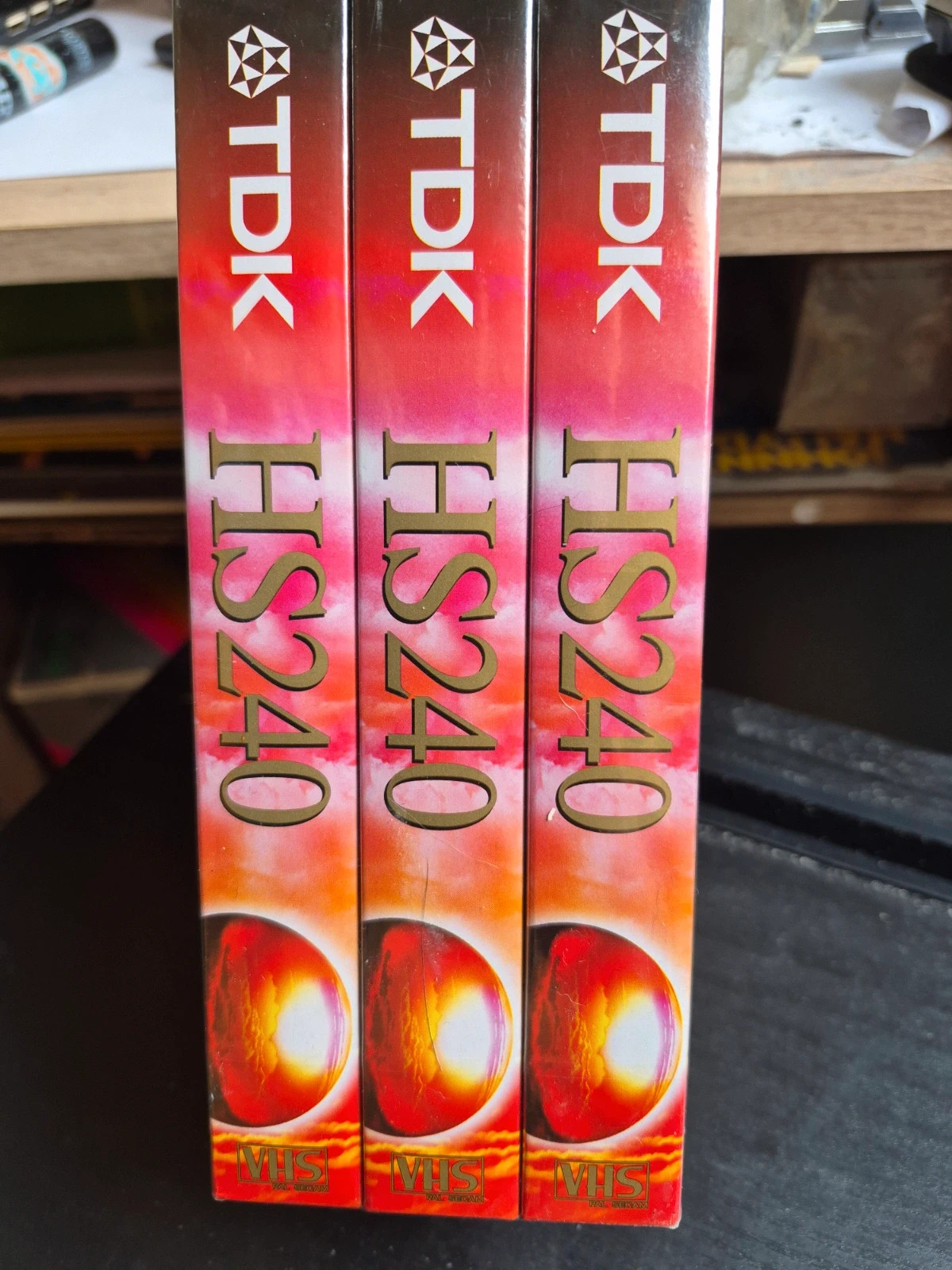 Lot 3 cassettes VHS vierges TDK HS240 neuves sous blister 4h chacune 4