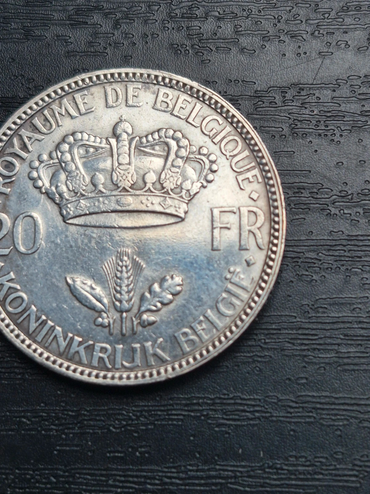 Pièce 20 Francs Argent Belgique 1935 - Léopold III - TTB 5