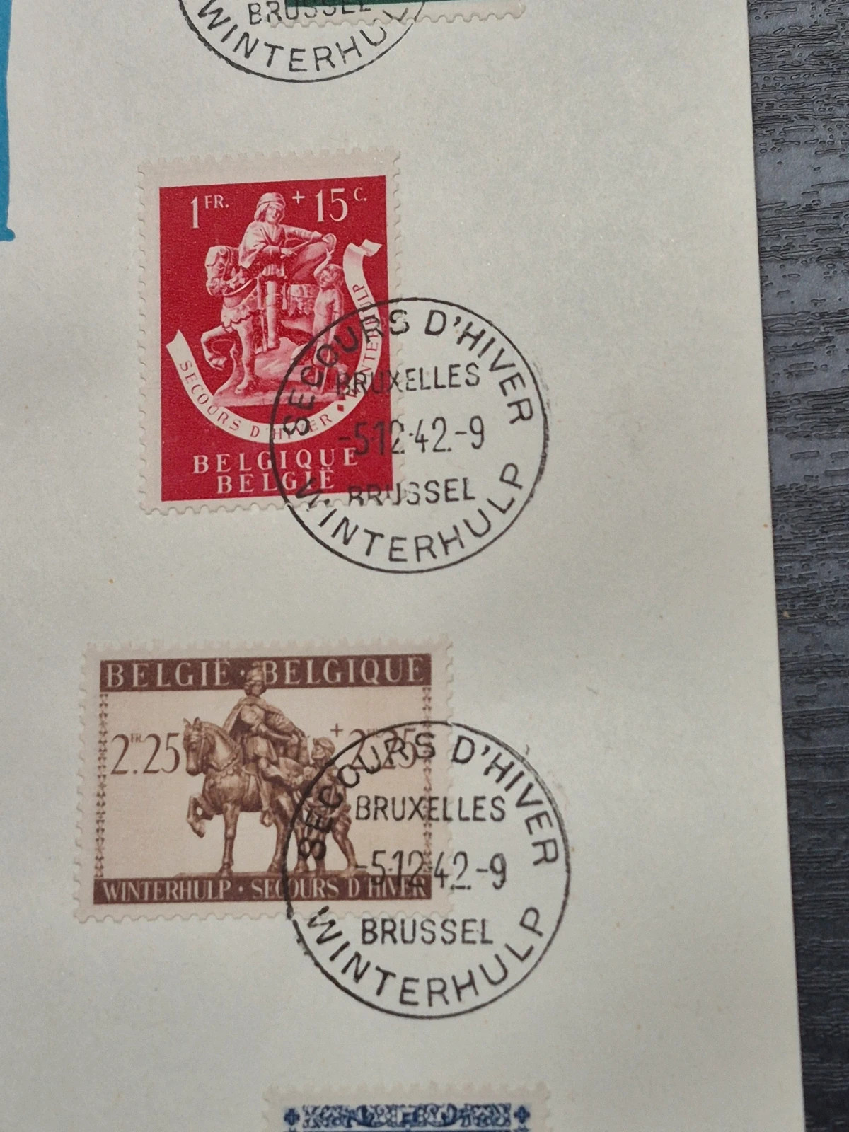Feuillet d'Art Philatélique - Secours d'Hiver Belgique 1942 - Numéroté 5