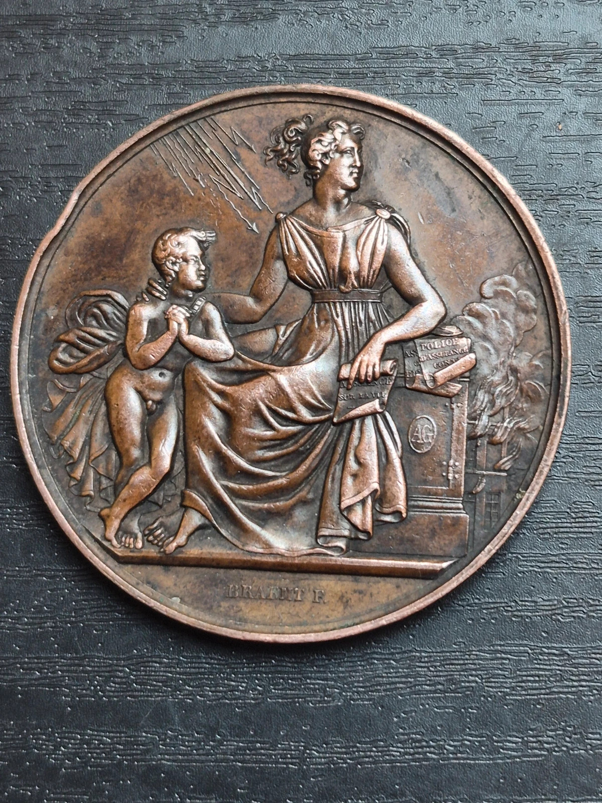Médaille Ancienne Bronze - Assurances Générales Bruxelles - Graved par Braemt 4