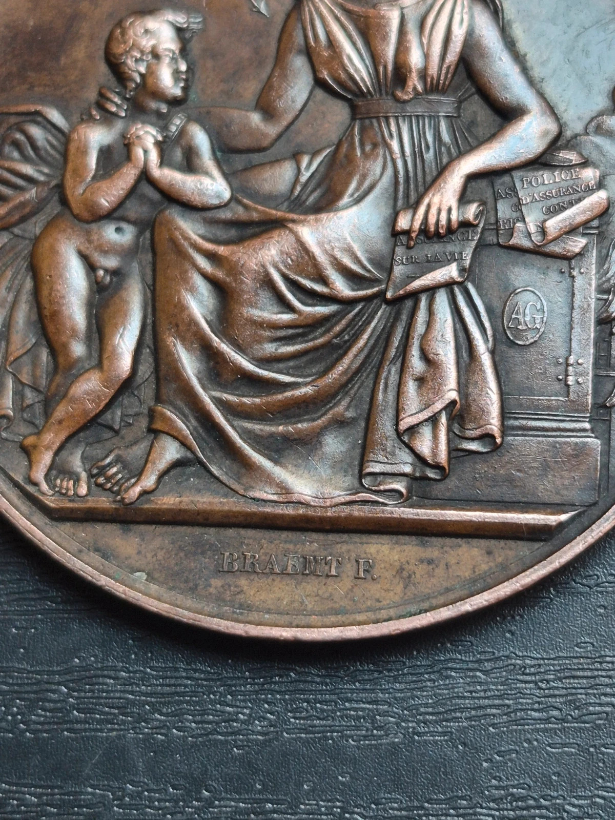 Médaille Ancienne Bronze - Assurances Générales Bruxelles - Graved par Braemt 5