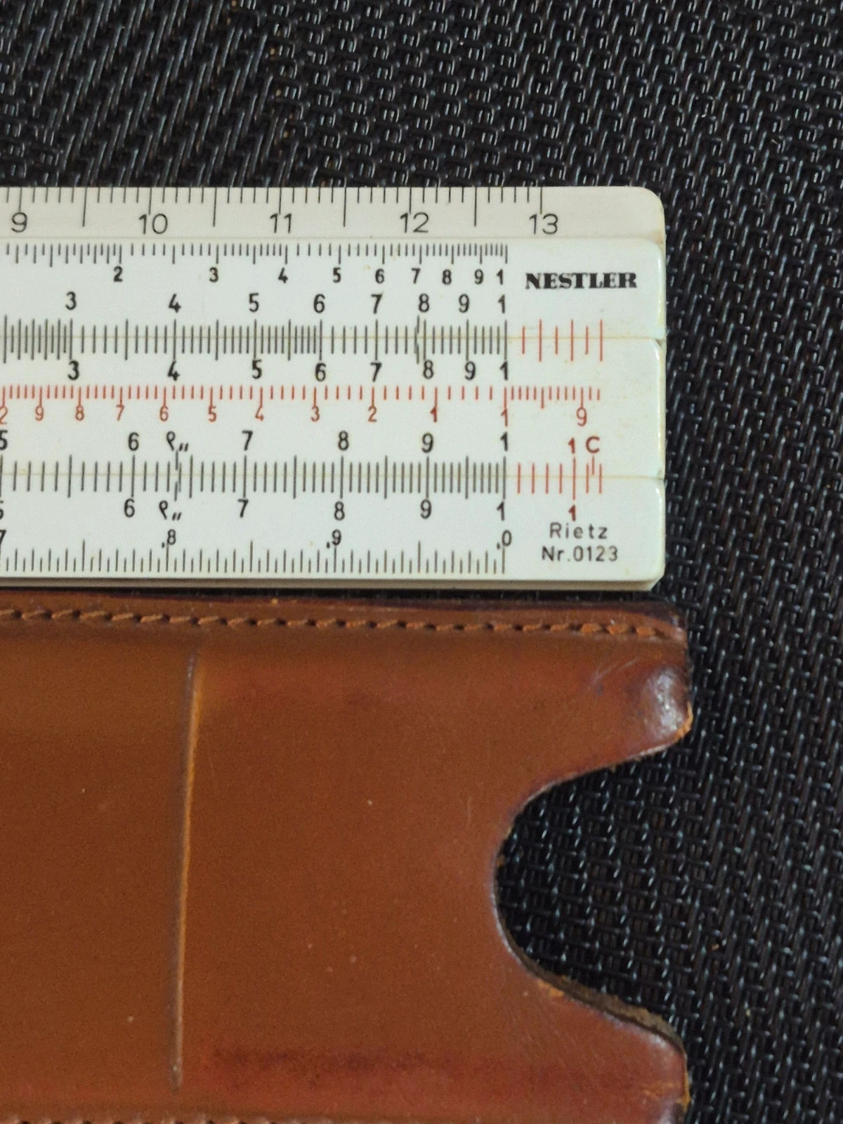 Règle à calculer vintage Nestler Rietz Nr. 0121 - Avec étui cuir 5