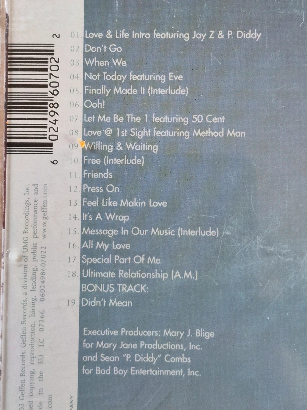 CD Mary J. Blige - Album Love & Life (Édition Originale 2003) 3