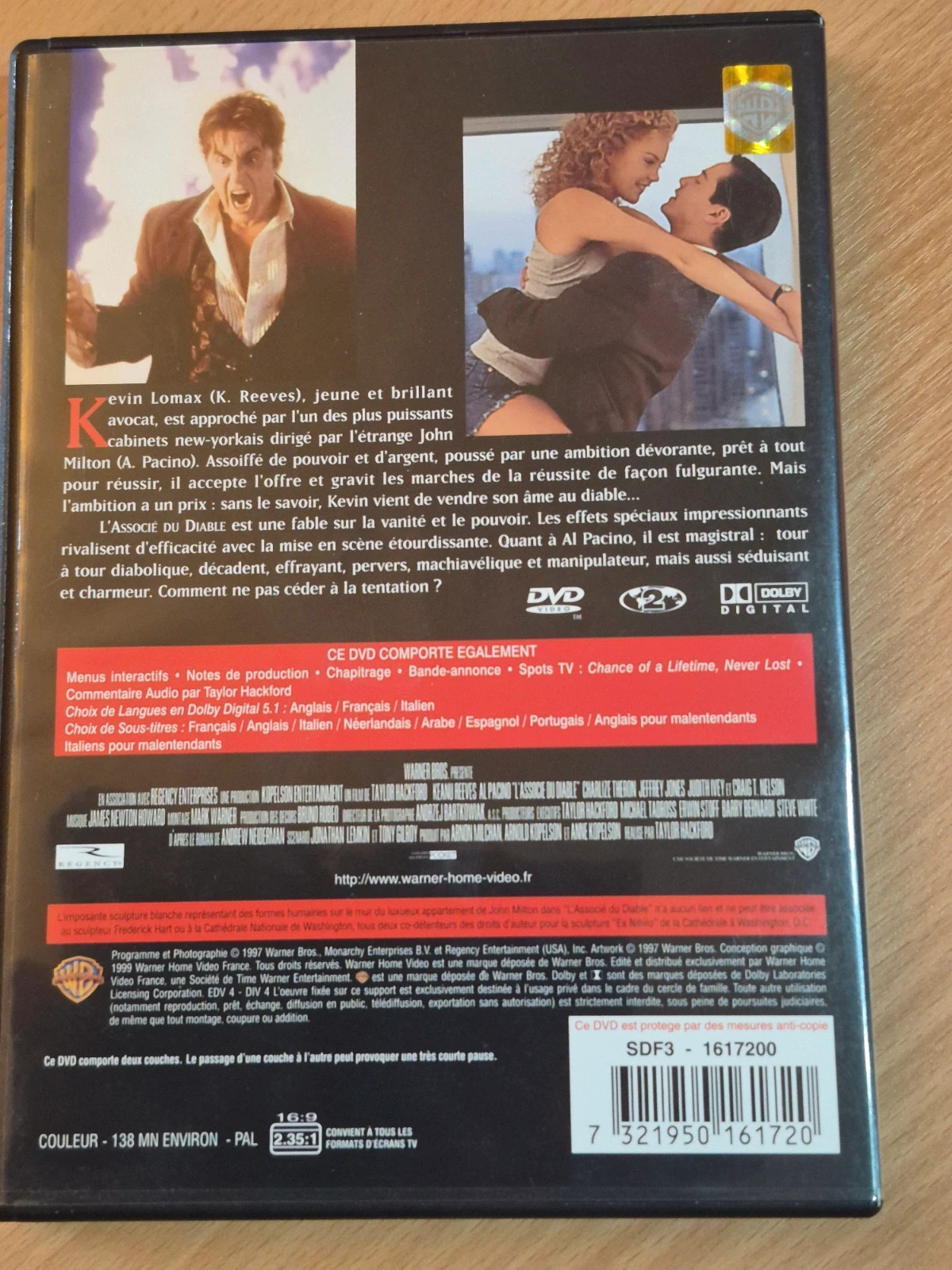 DVD L’Associé du Diable - Al Pacino & Keanu Reeves 2