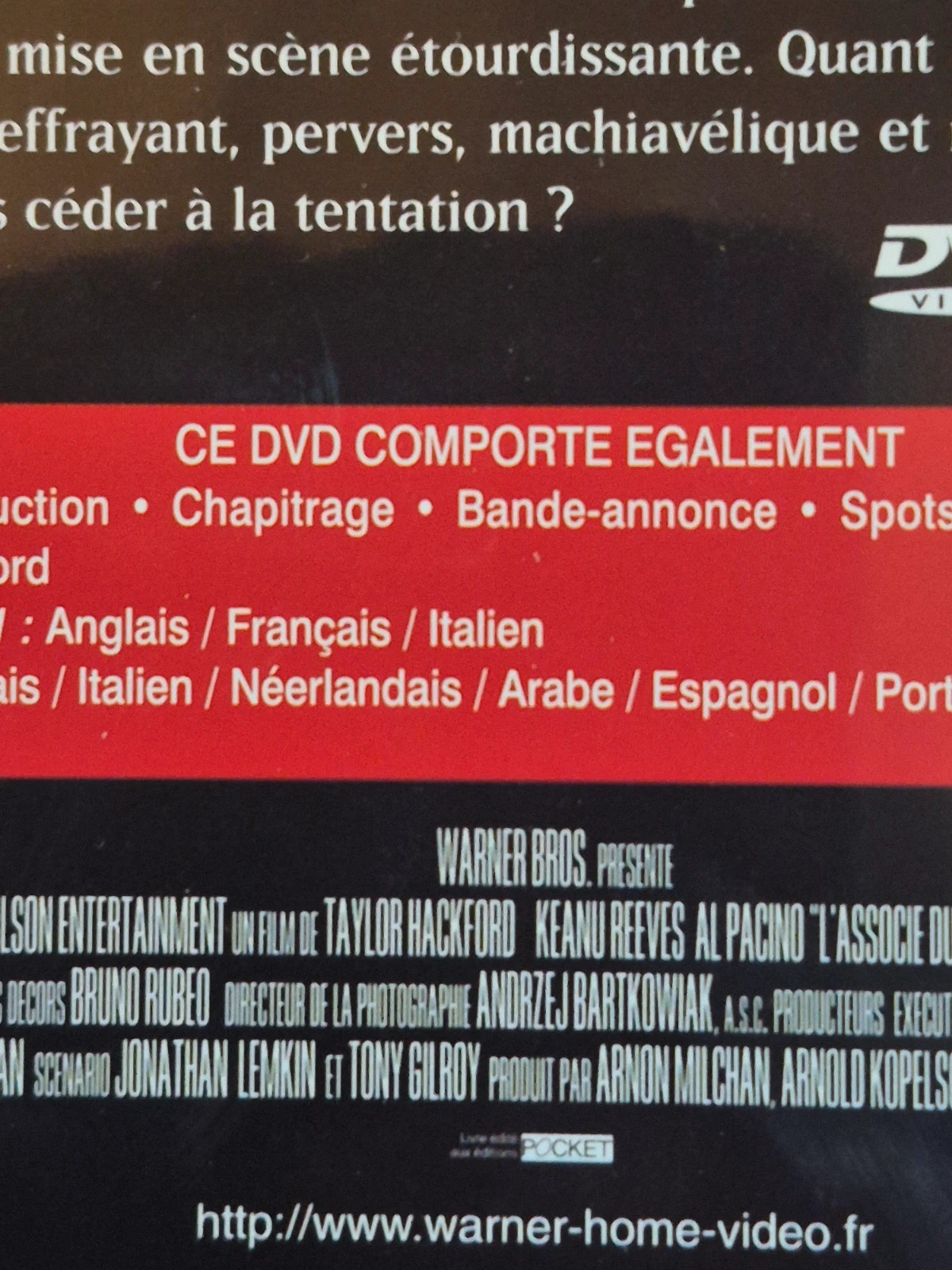 DVD L’Associé du Diable - Al Pacino & Keanu Reeves 4
