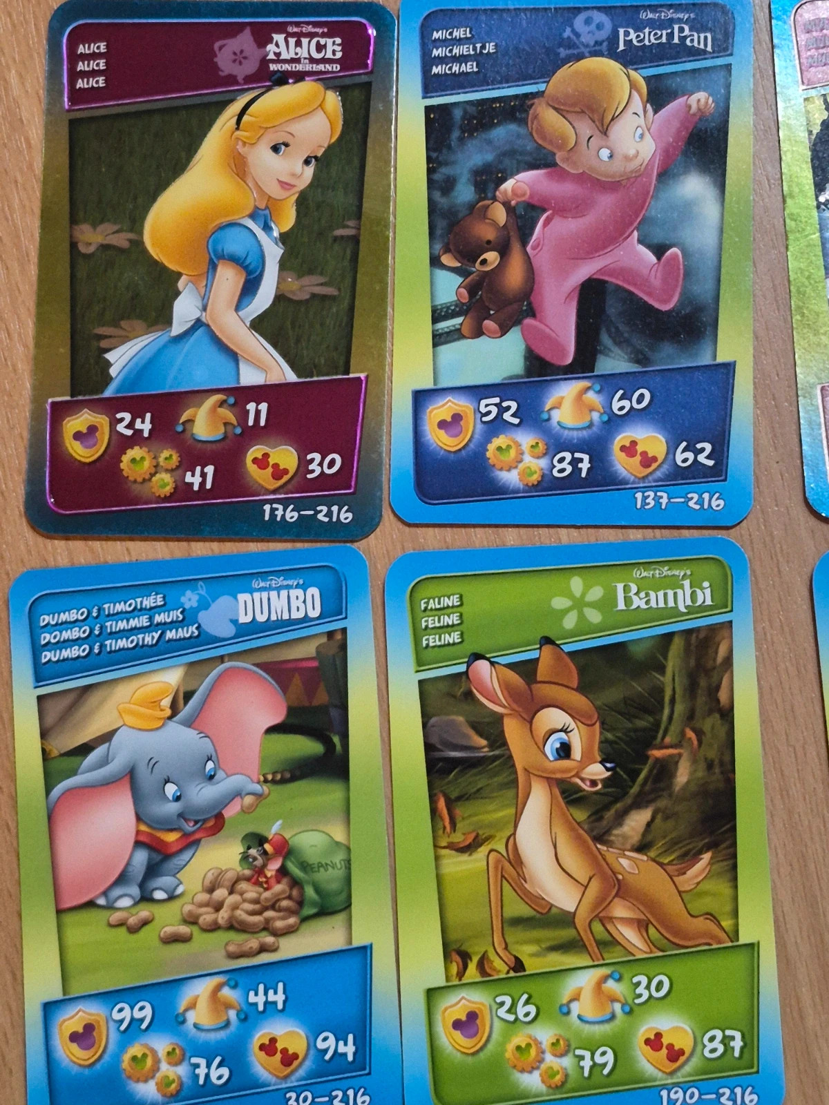 Lot 19 cartes Disney Learn English - Match / Cora - Sans doubles 2010 – Disney 2