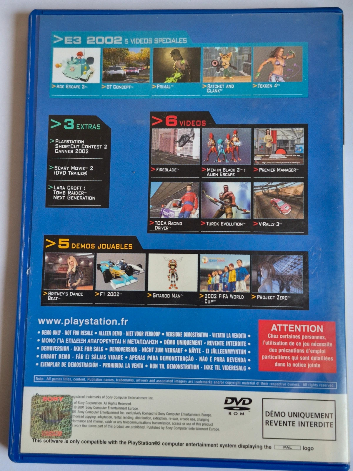 CD Démo PlayStation 2 Magazine n°22/23 - Spécial E3 2002 4