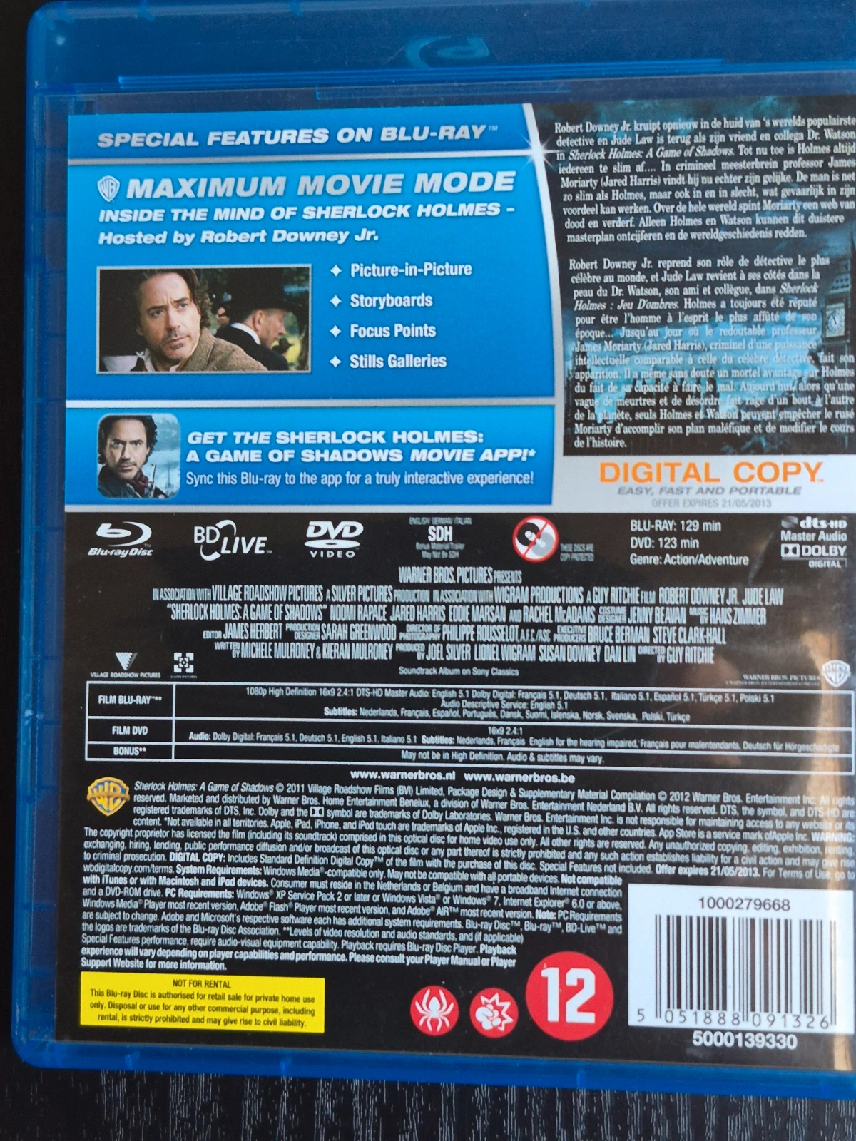 Blu-Ray + DVD Sherlock Holmes 2 : Jeu d'ombres - Robert Downey Jr. 2