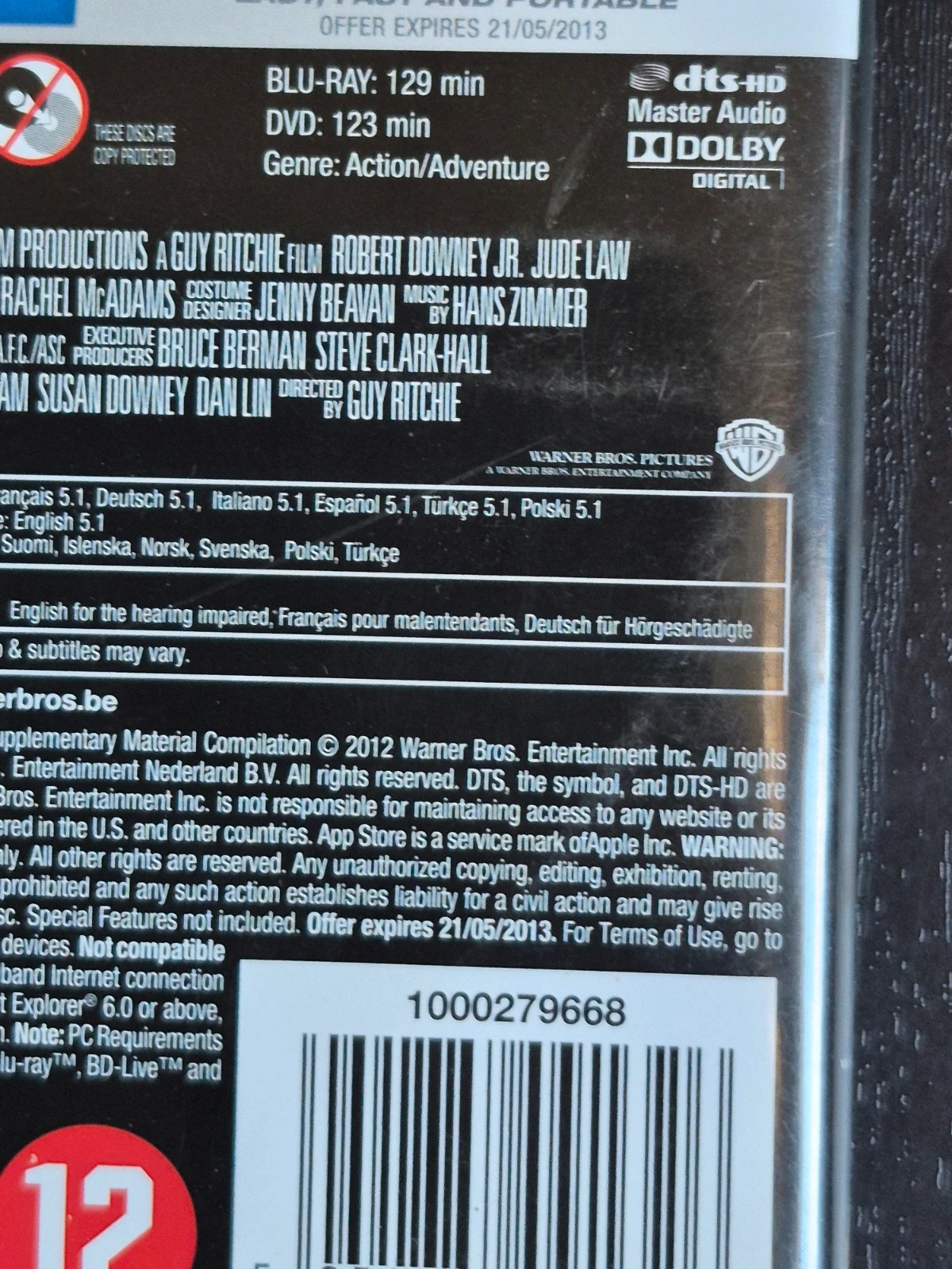 Blu-Ray + DVD Sherlock Holmes 2 : Jeu d'ombres - Robert Downey Jr. 5