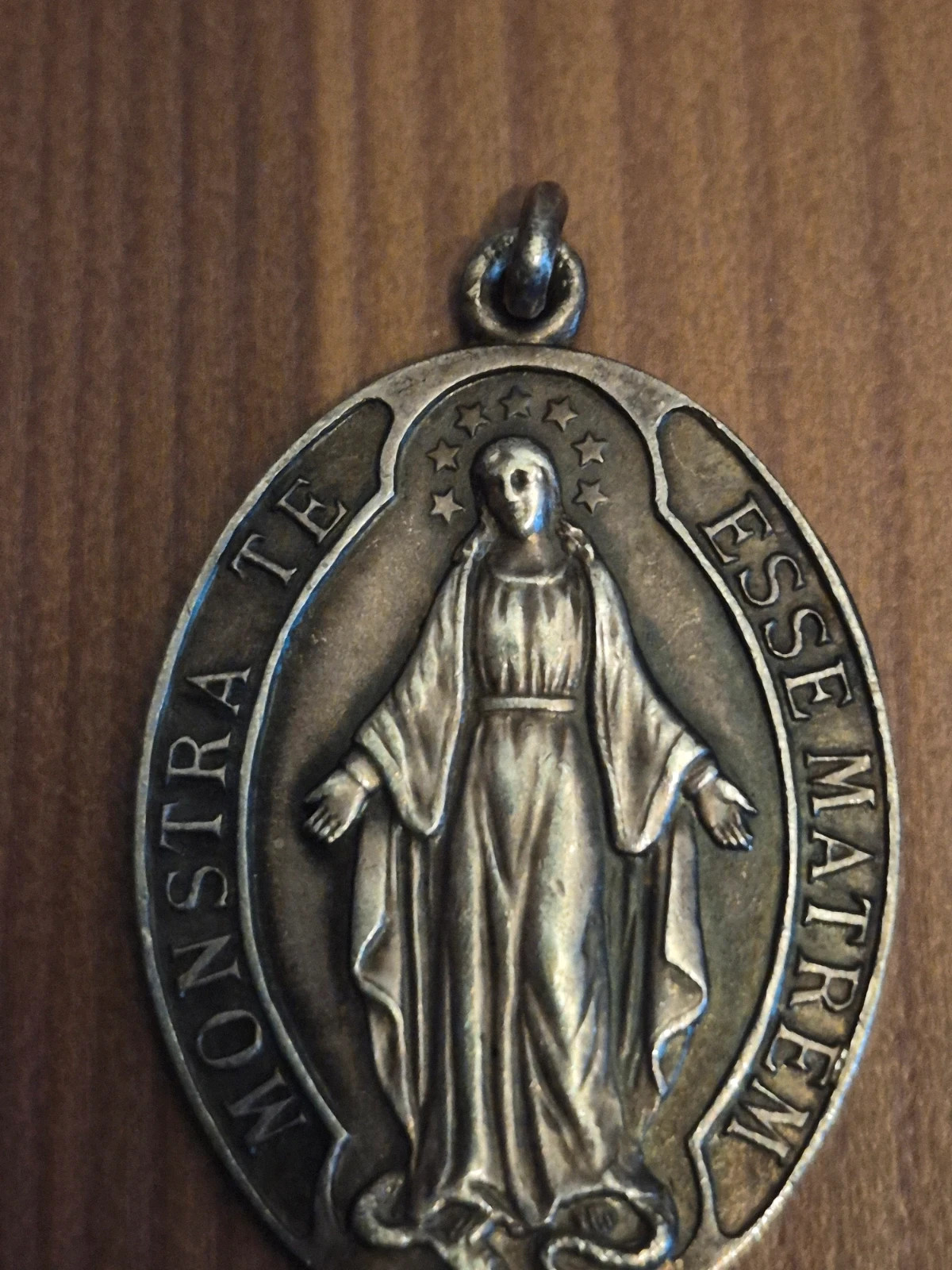 Ancienne Médaille Religieuse "Monstra Te Esse Matrem" - Enfants de Marie - XIXe 4