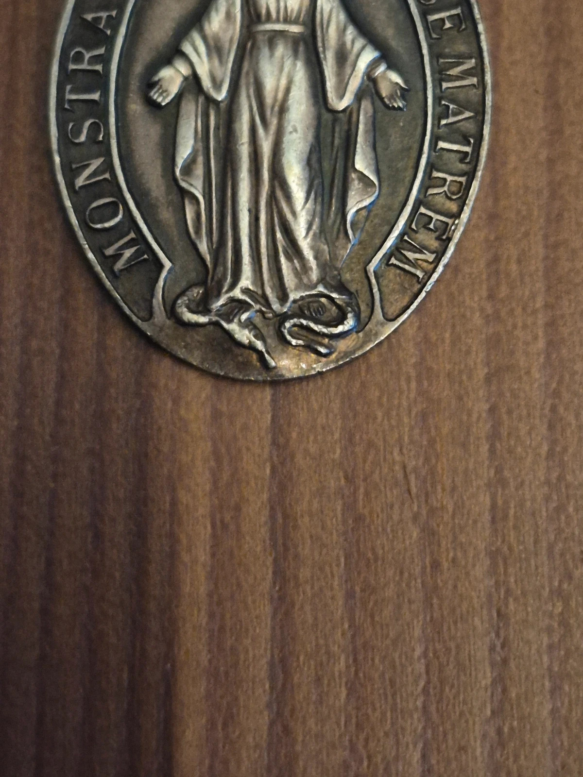 Ancienne Médaille Religieuse "Monstra Te Esse Matrem" - Enfants de Marie - XIXe 2