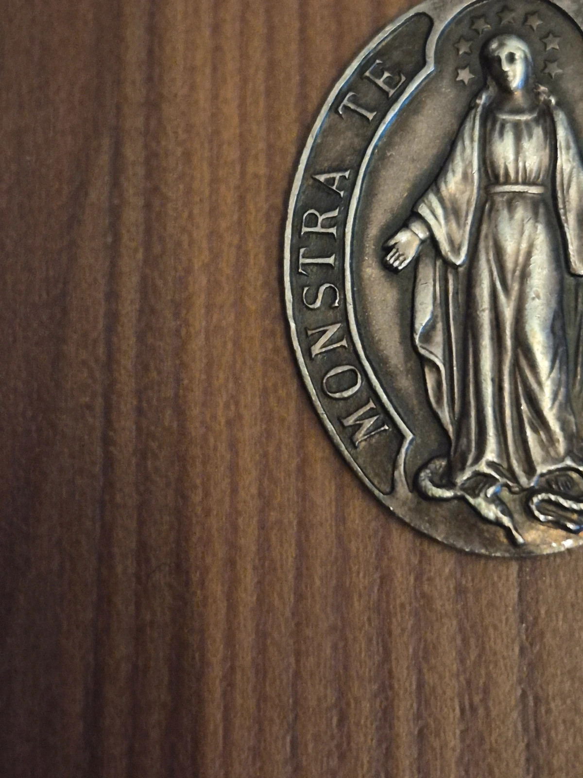 Ancienne Médaille Religieuse "Monstra Te Esse Matrem" - Enfants de Marie - XIXe 3