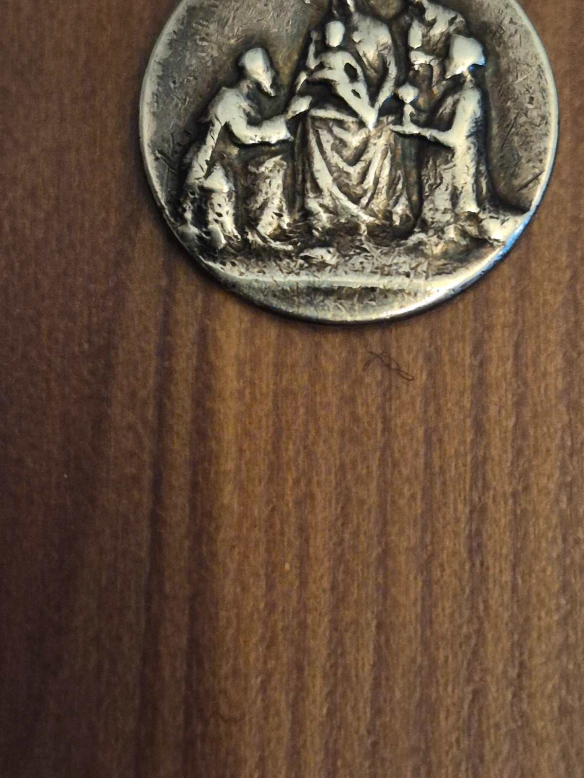 Médaille ancienne Argent - Adoration des Rois Mages - Sancti Tres Reges Magi 2