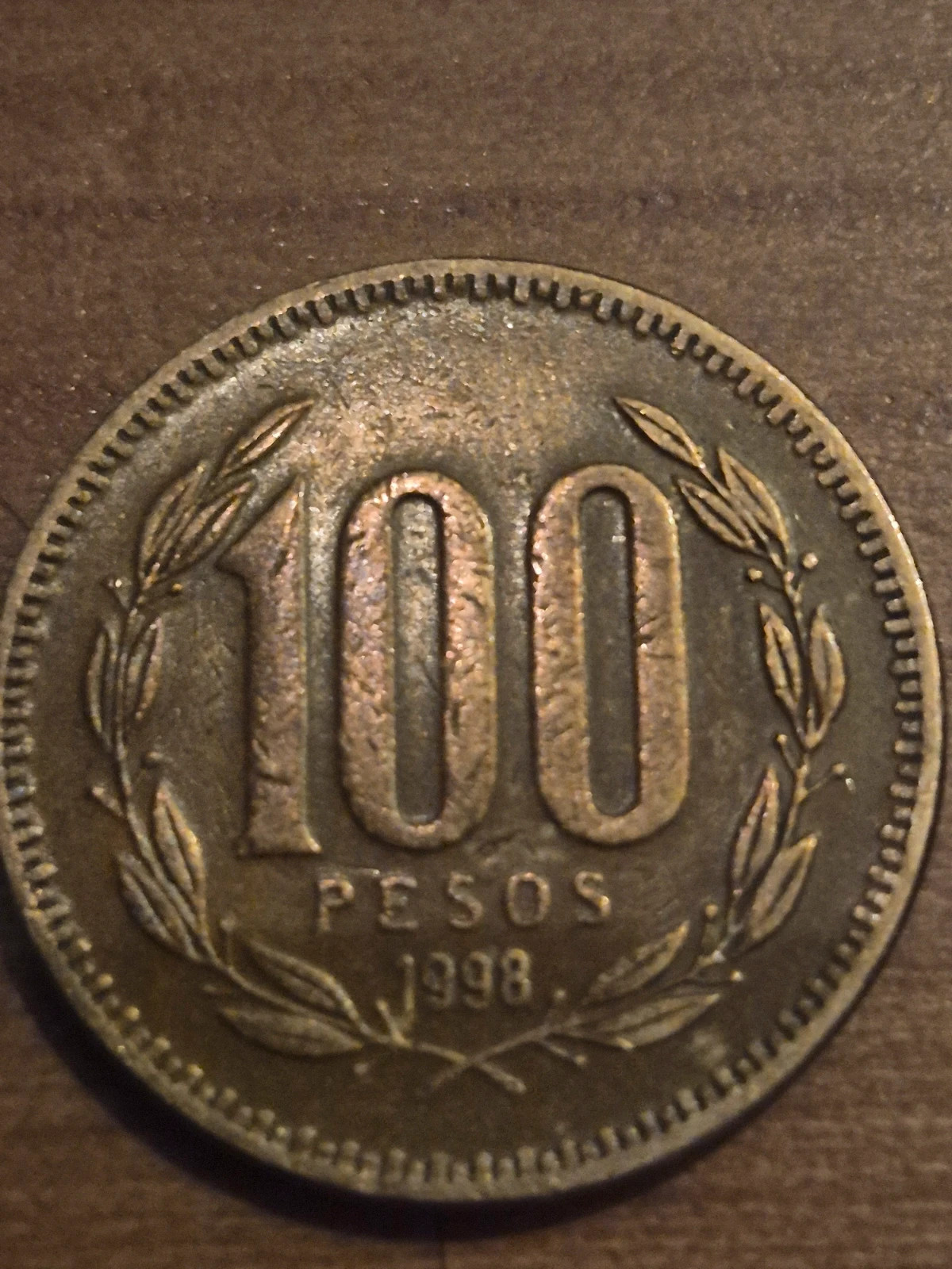 Pièce 100 Pesos Chili 1998 - Bronze-Aluminium 4