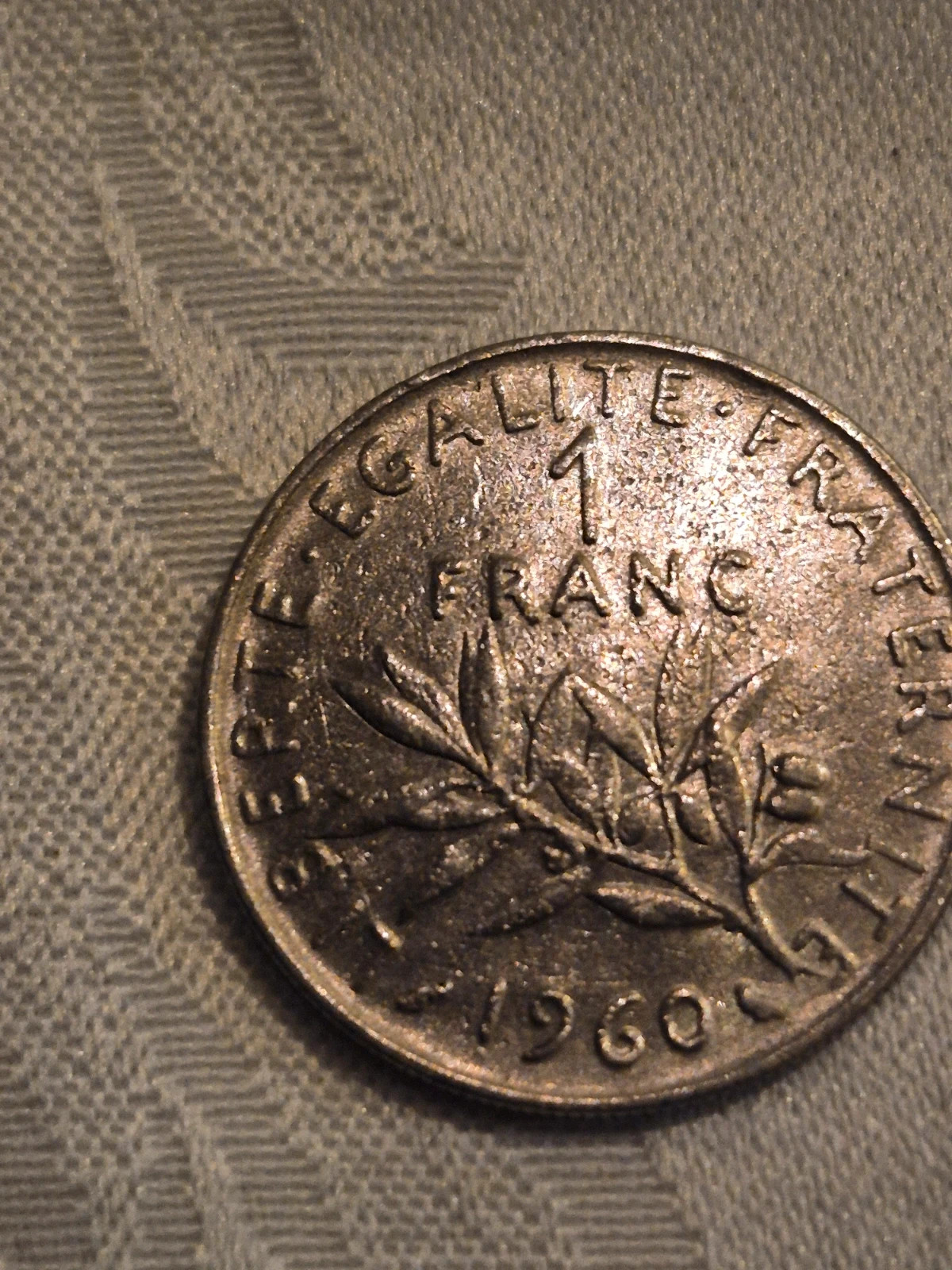 Piece de 1 franc semeuse française (1960) 3