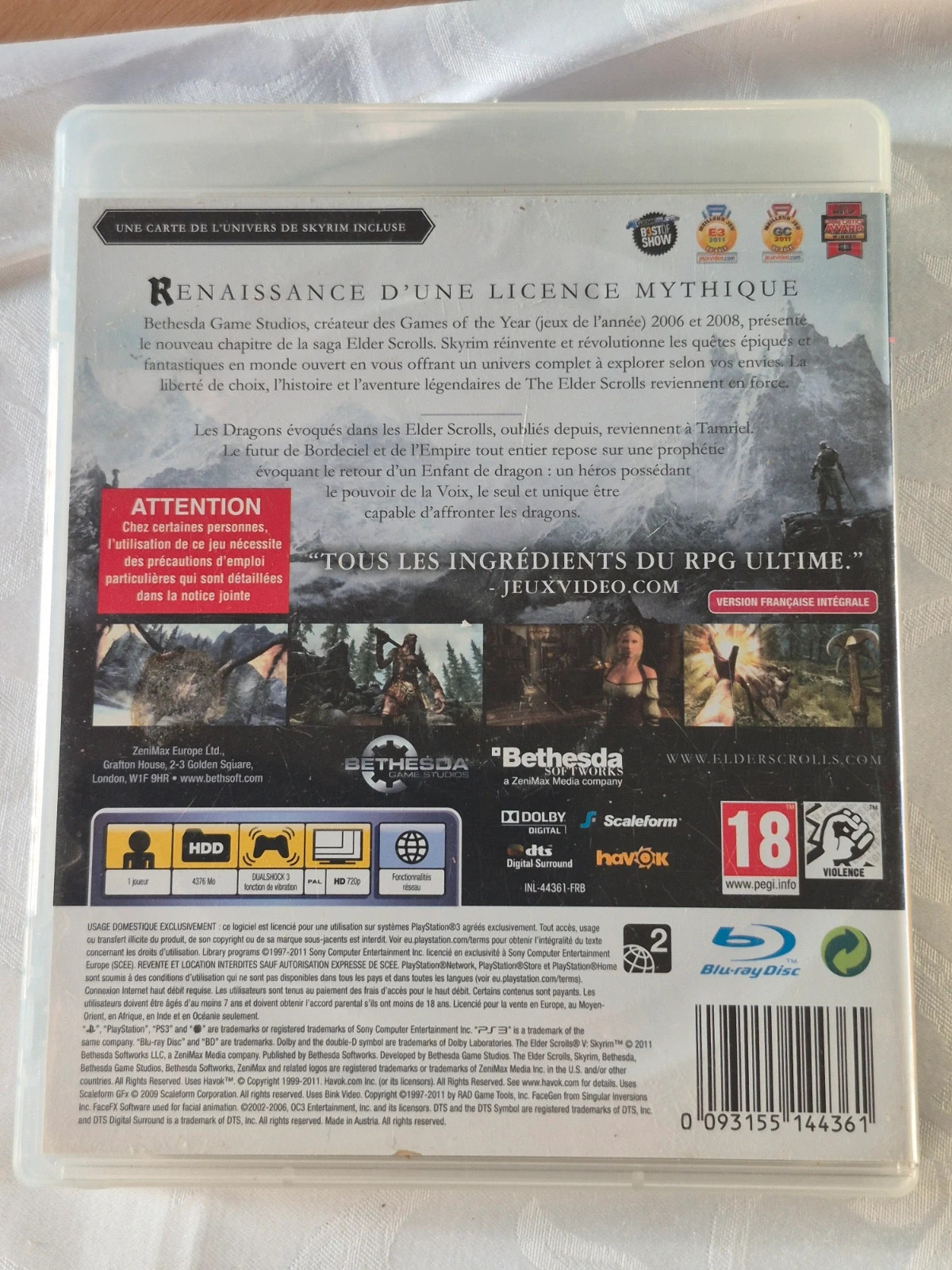 Jeu Skyrim pour PS3 complet 2