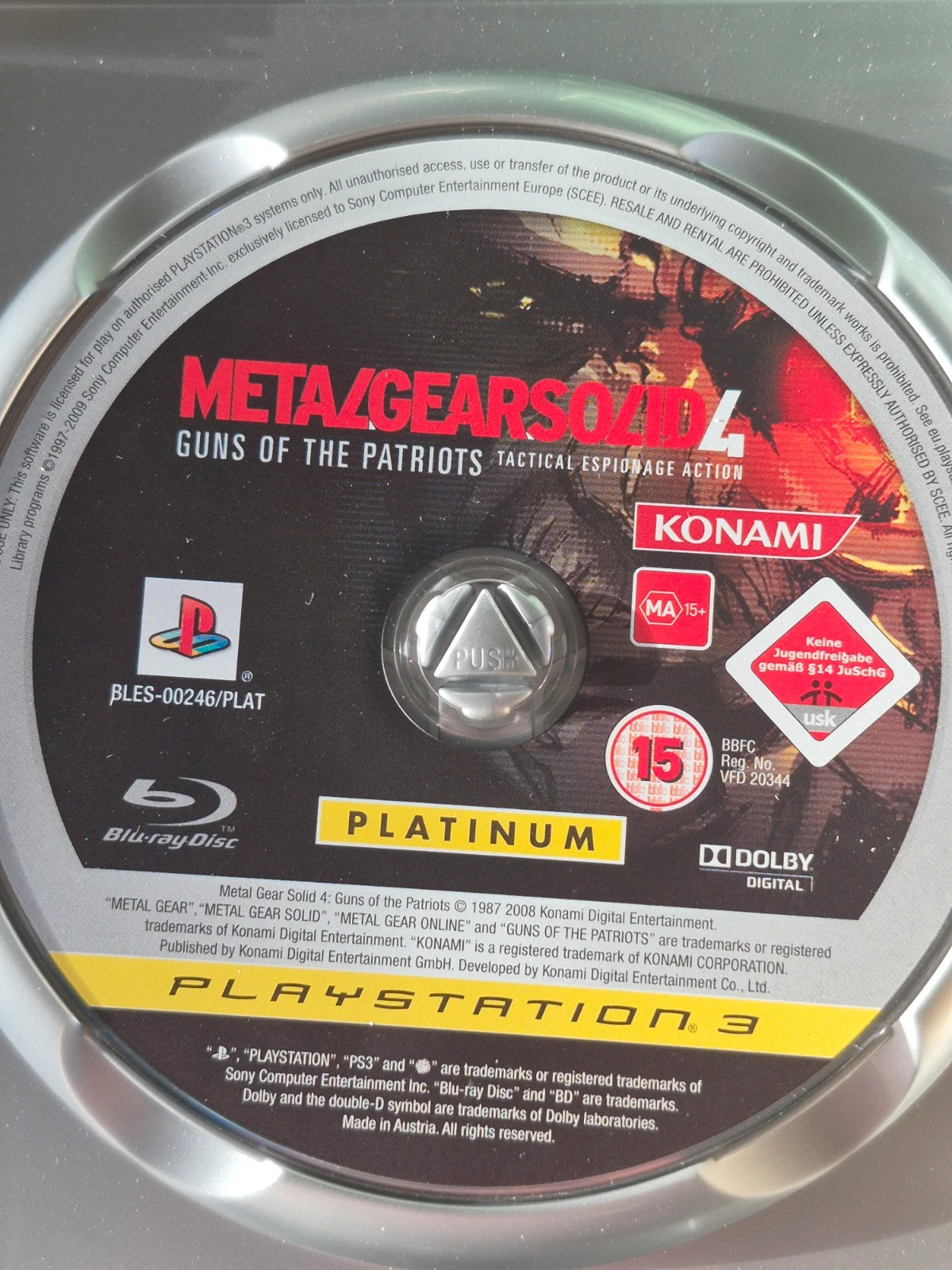 Jeu Metal Gear Solid 4 pour PS3 complet 5