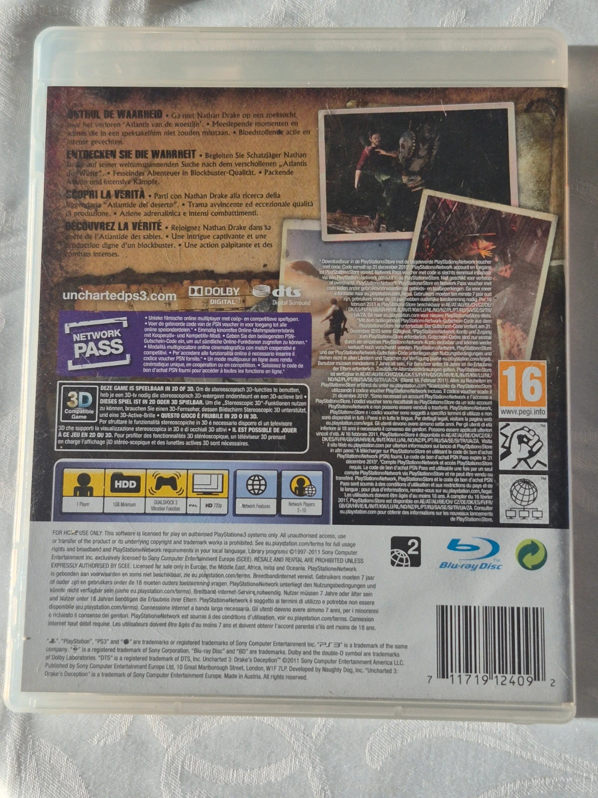 Jeu Uncharted 3 pour PS3 sans notice 2