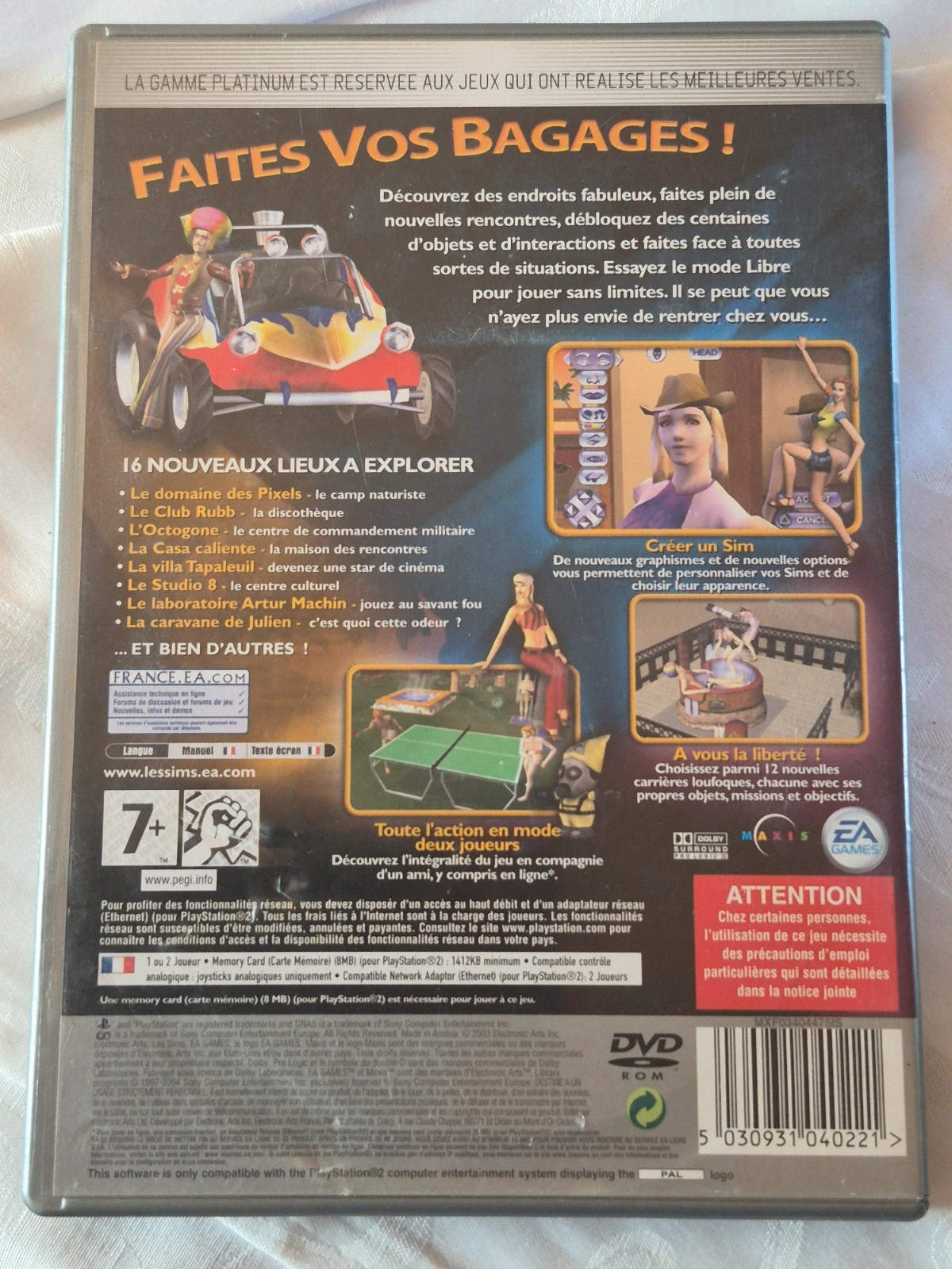 Jeu Les Sims permis de sortir pour PS2 complet 2