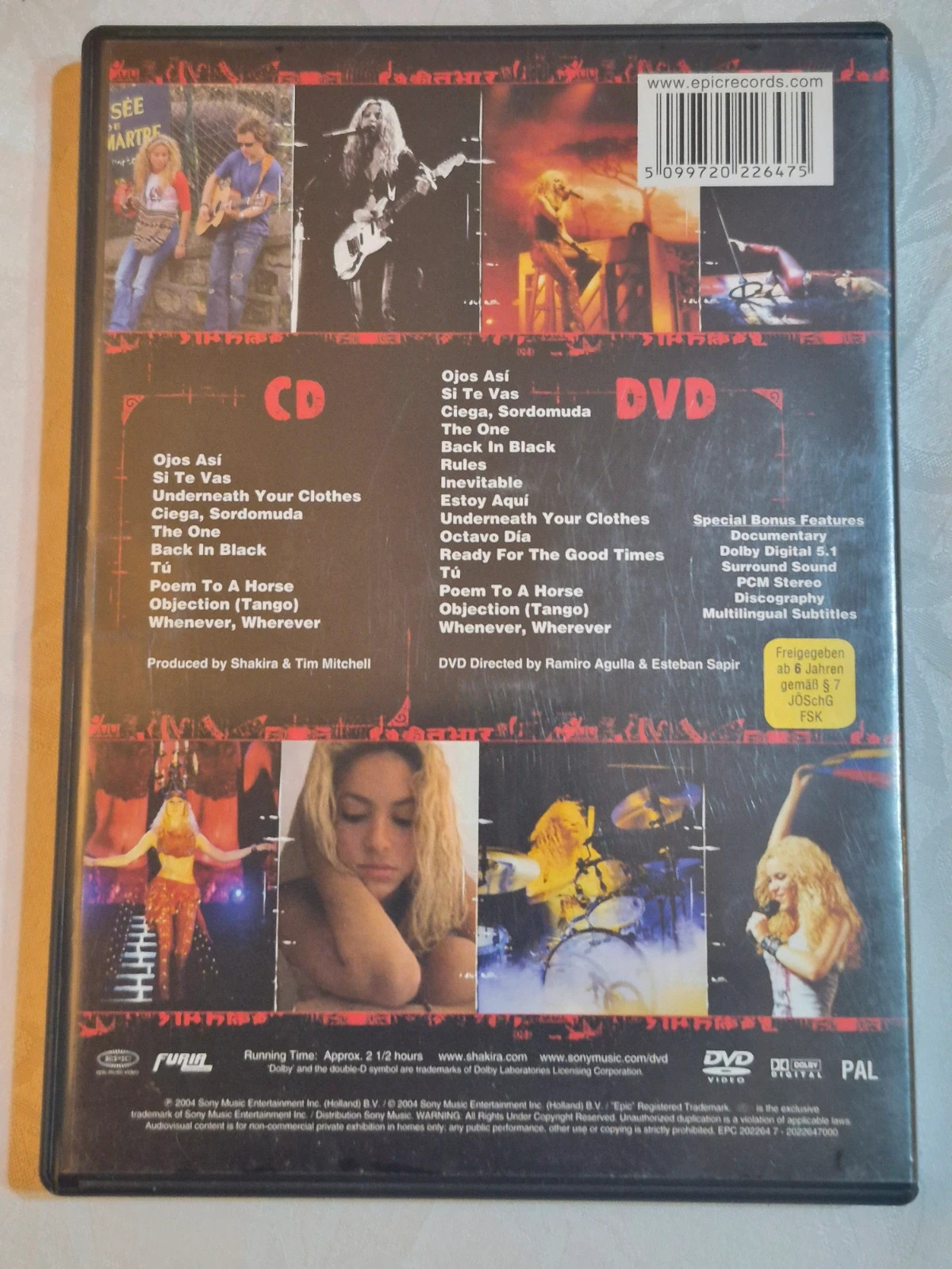 Dvd + cd Shakira Live offre the record 2