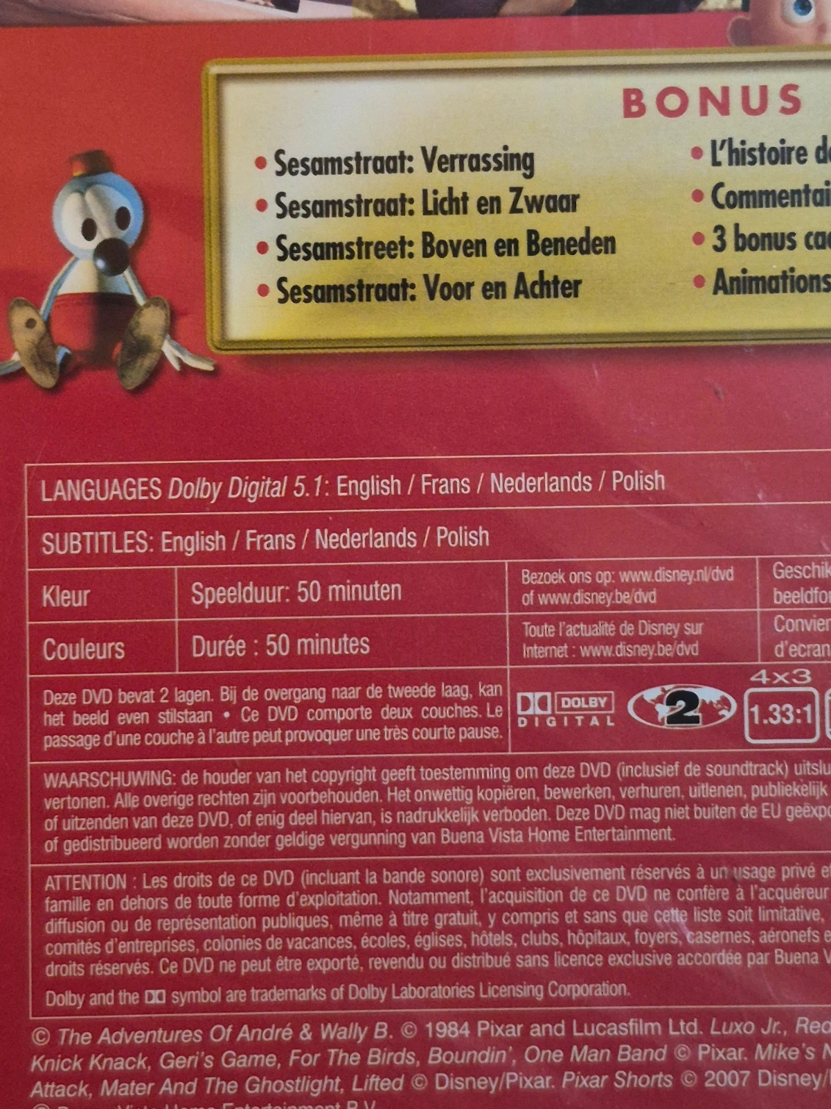 Dvd Pixar Short Films sous blister 3