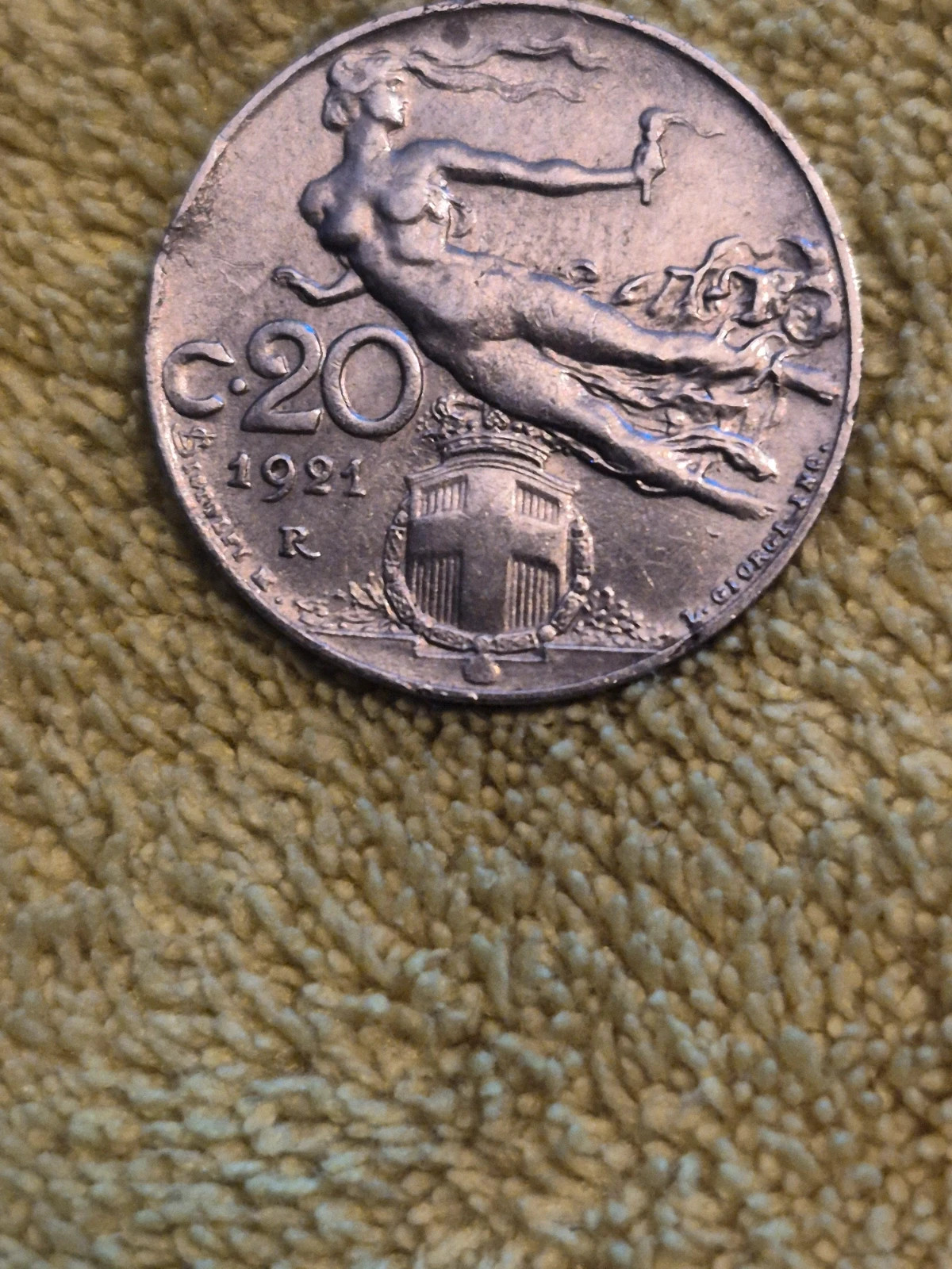 Pièce de 20 centimes italie (1921) 5