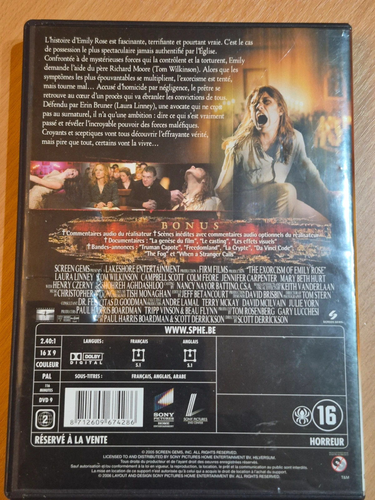 Dvd Exorcisme d'emily rose 2