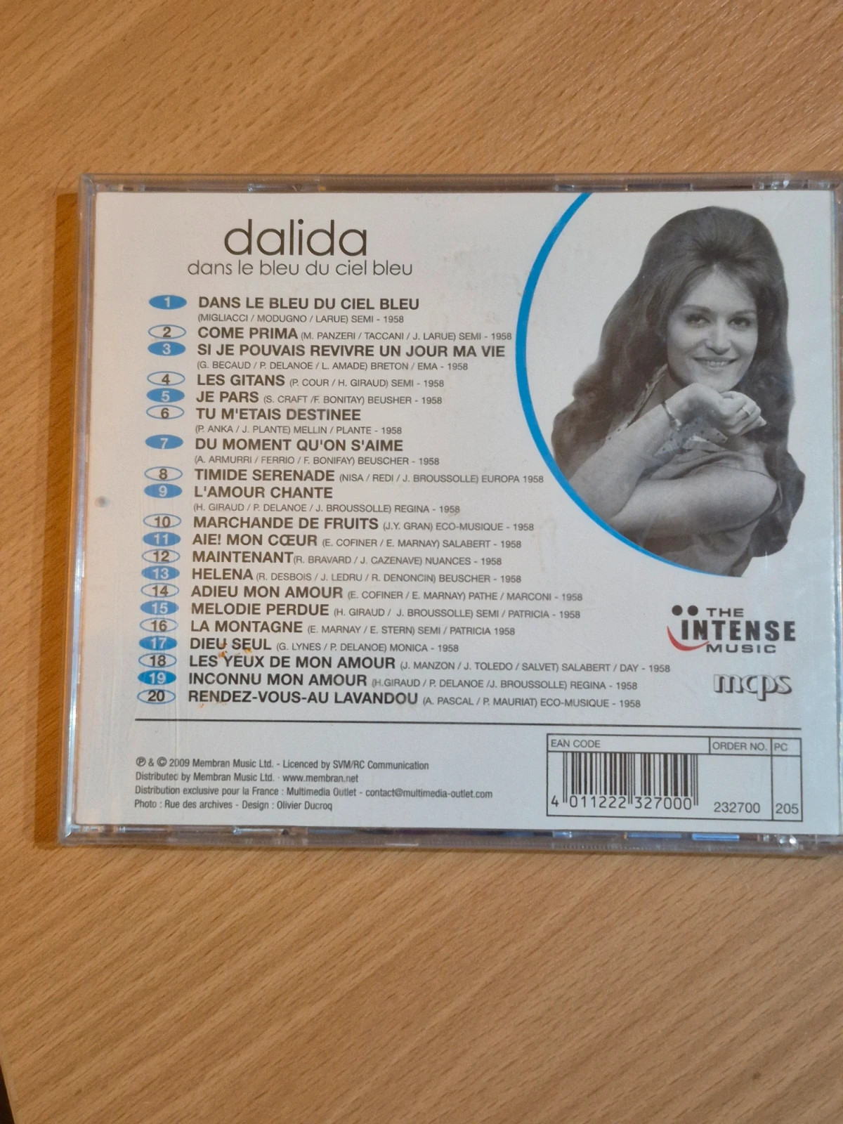 Cd audio Dalida (dans le bleu du ciel bleu) sous blister 2