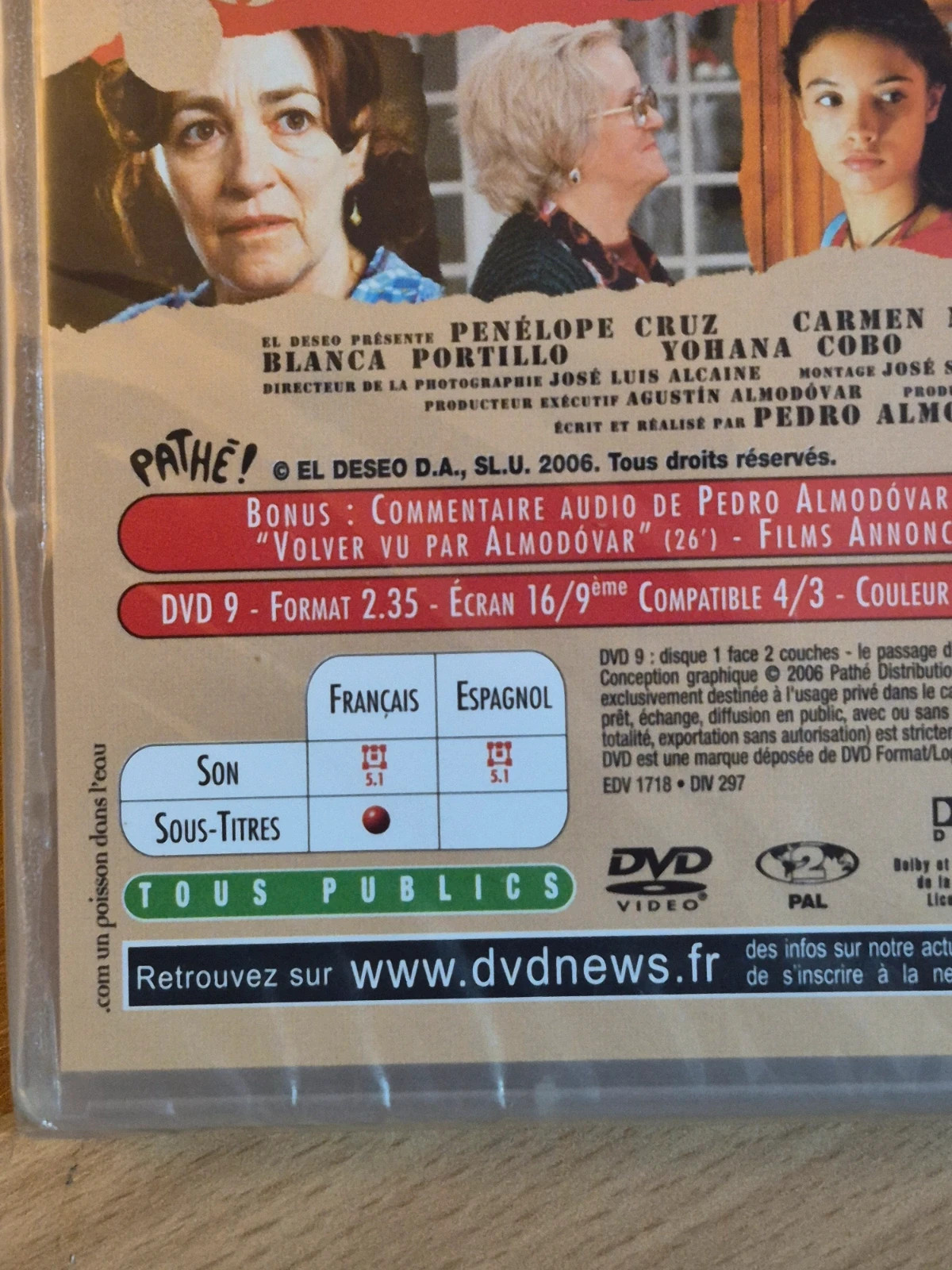 Dvd Volver sous blister 3