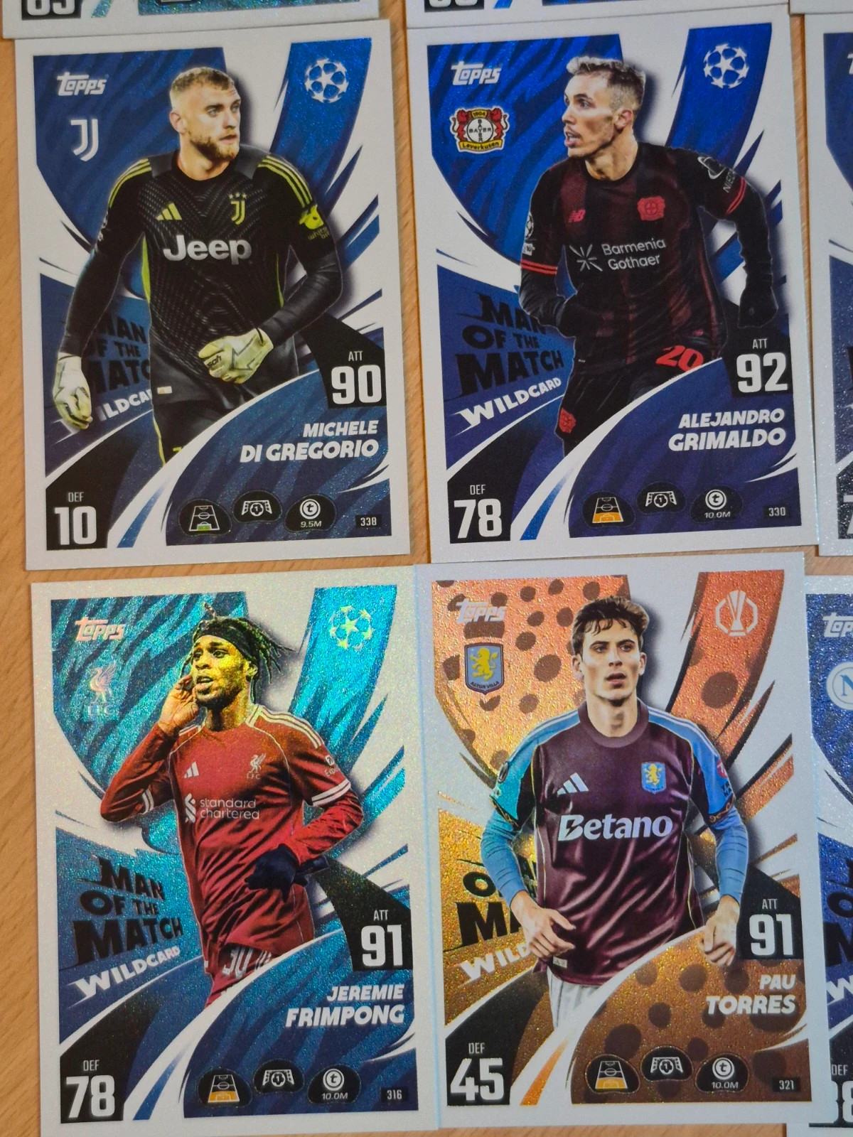 Lot de 26 cartes +1 double topps match attax man of match wildcard – Topps 2