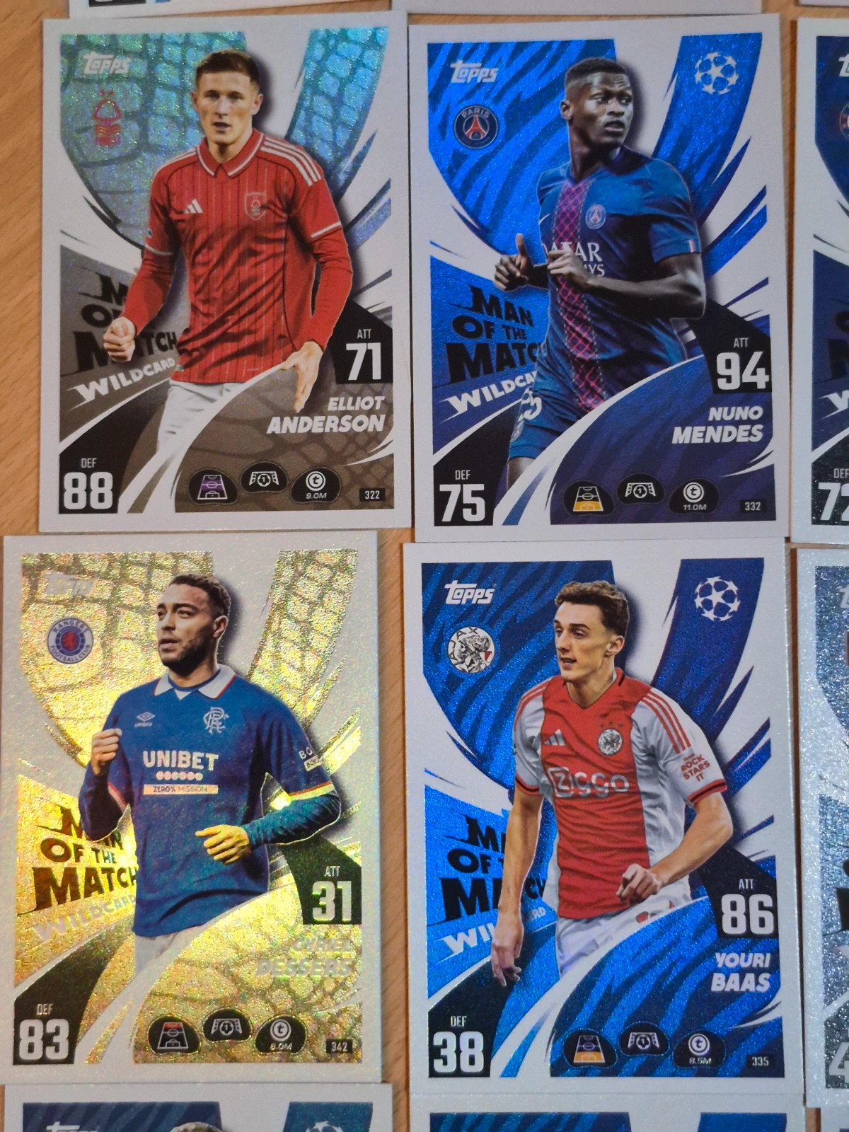 Lot de 26 cartes +1 double topps match attax man of match wildcard – Topps 5