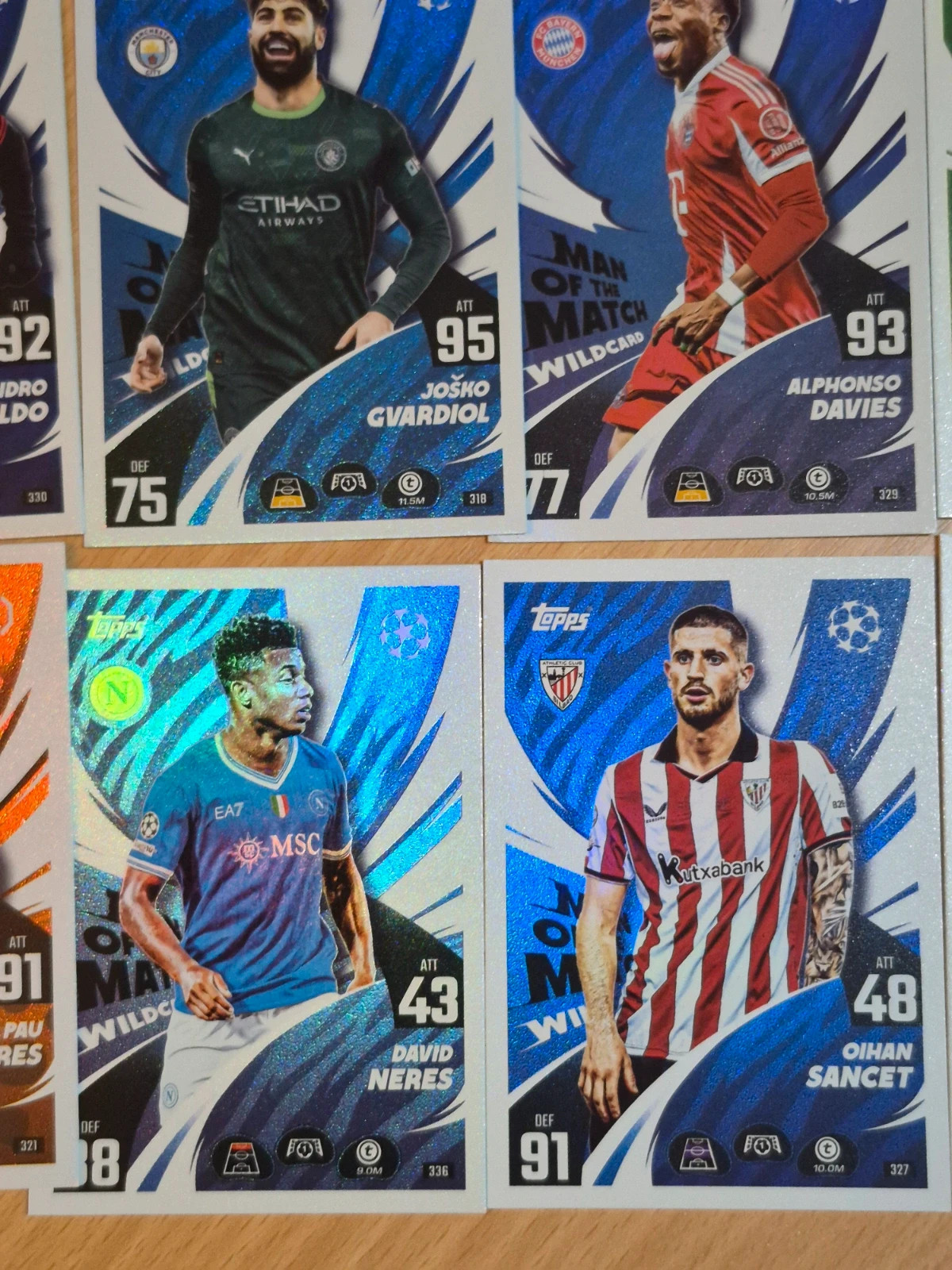Lot de 26 cartes +1 double topps match attax man of match wildcard – Topps 3