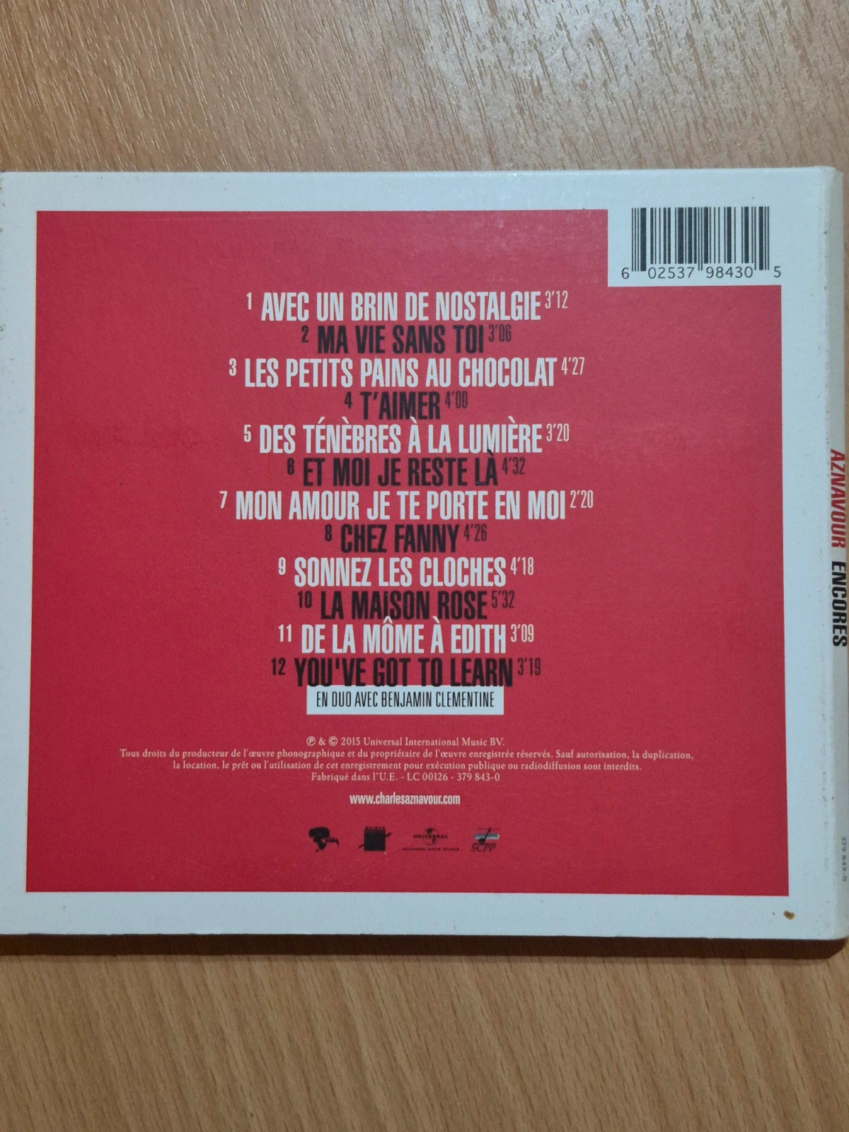 Cd audio Aznavour (encore) 2