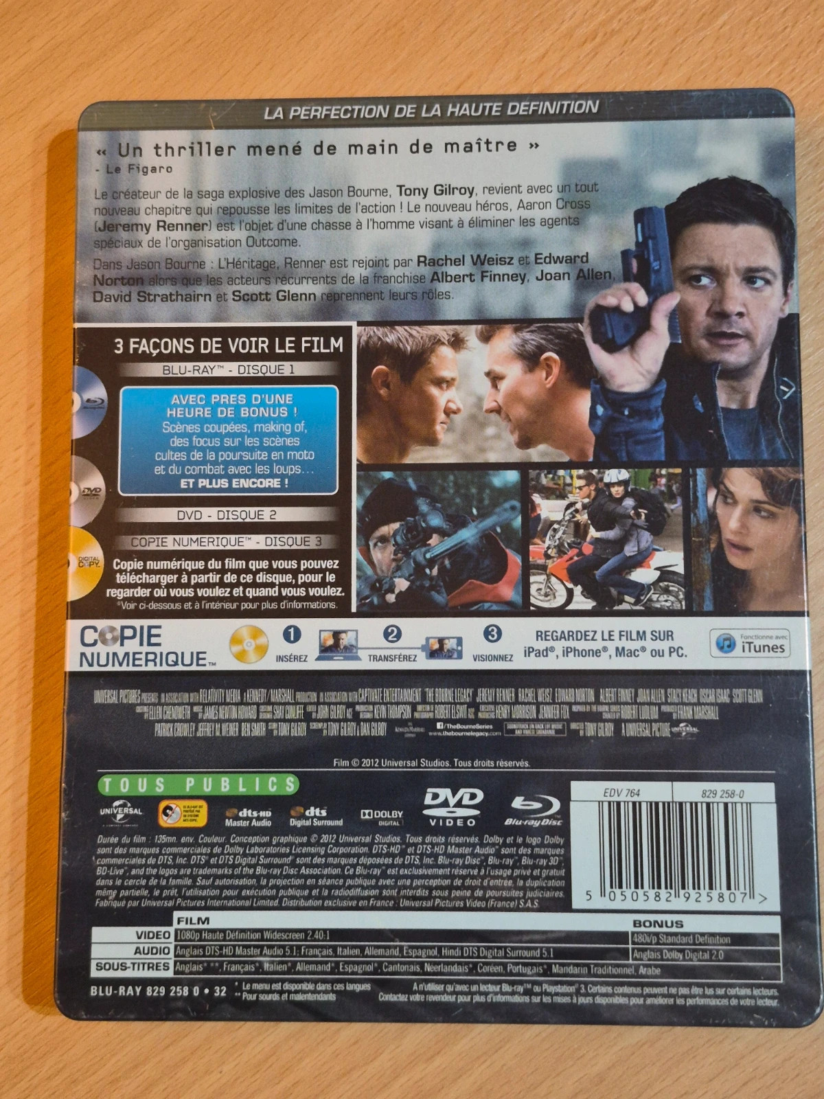 Blu-ray steelbook Jason Bourne L'héritage 3