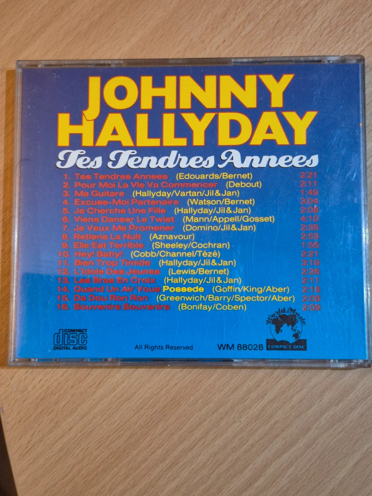 Cd audio Johnny Hallyday tes tendres années 2