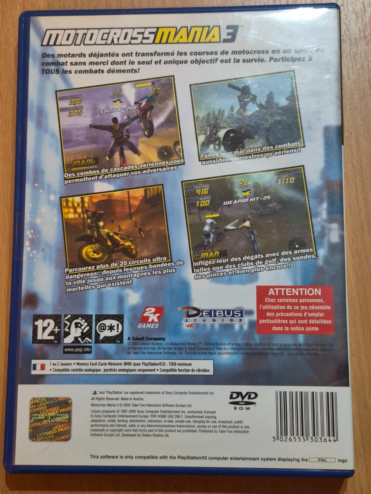 Jeu Motocross Mania 3 pour PS2 complet 2