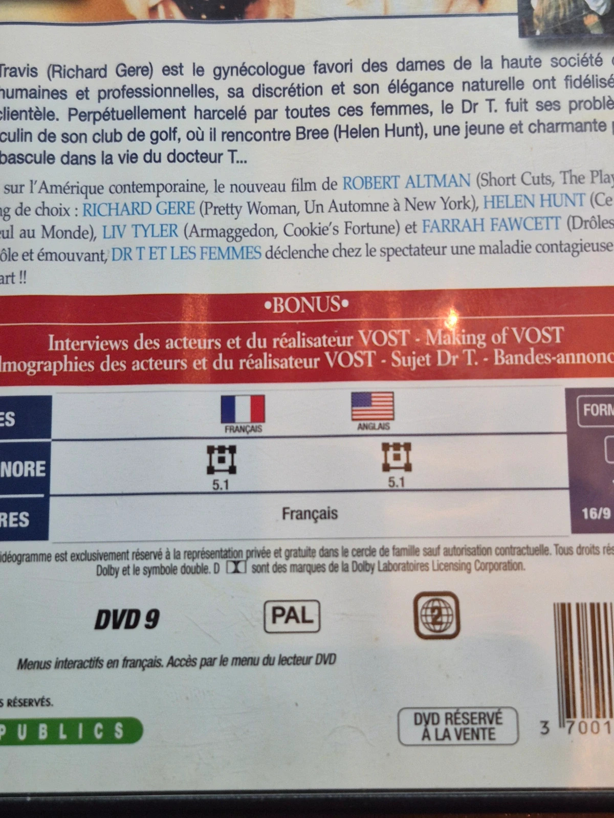 Dvd docteur &les femmes 3