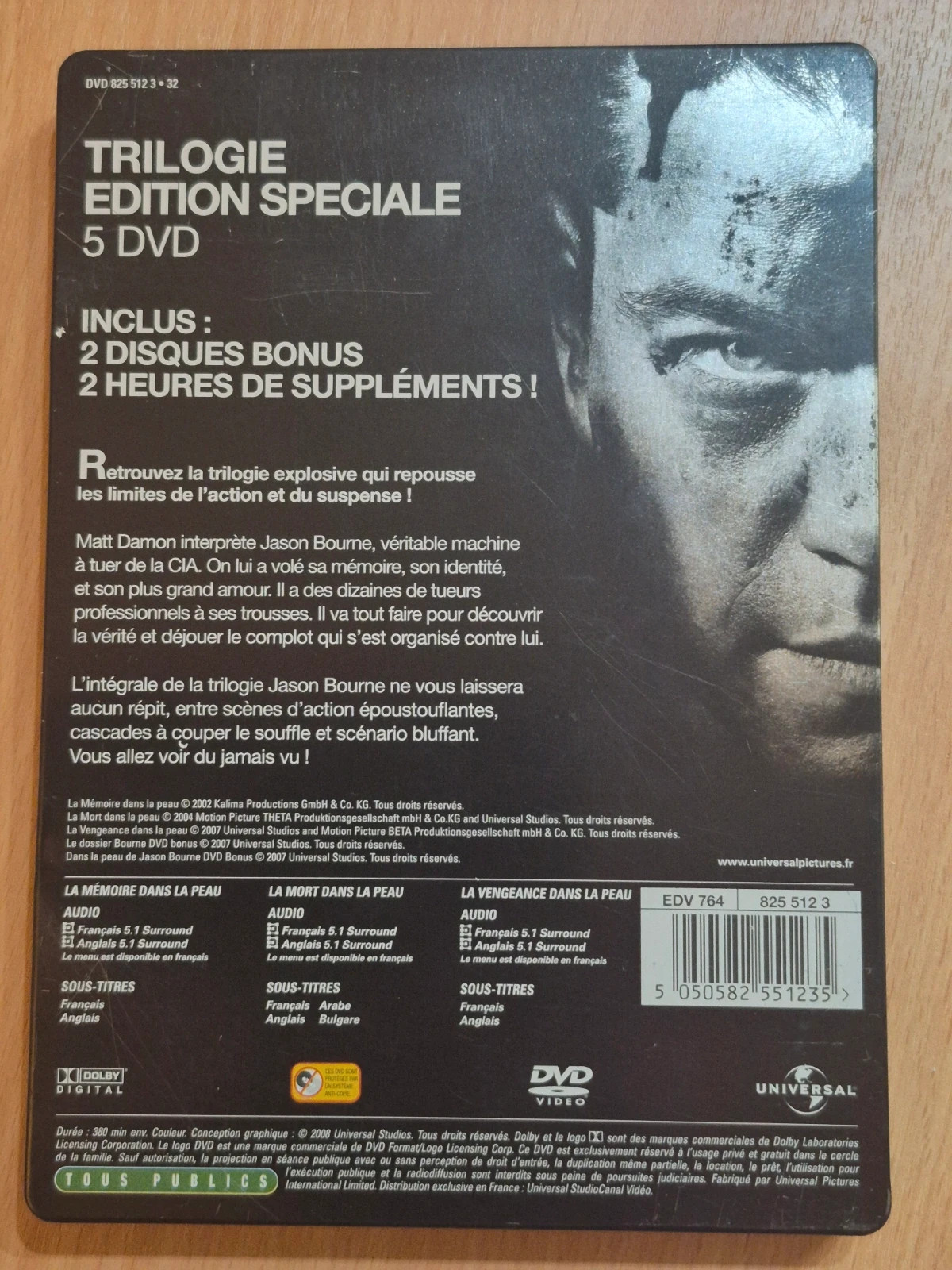 Coffret Dvd steelbook Jason Bourne Trilogie 2
