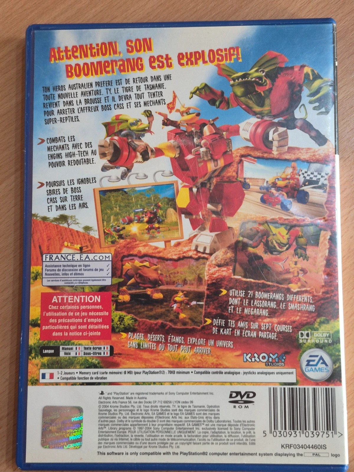 Jeu le tigre de tasmanie 2 pour PS2 complet 2
