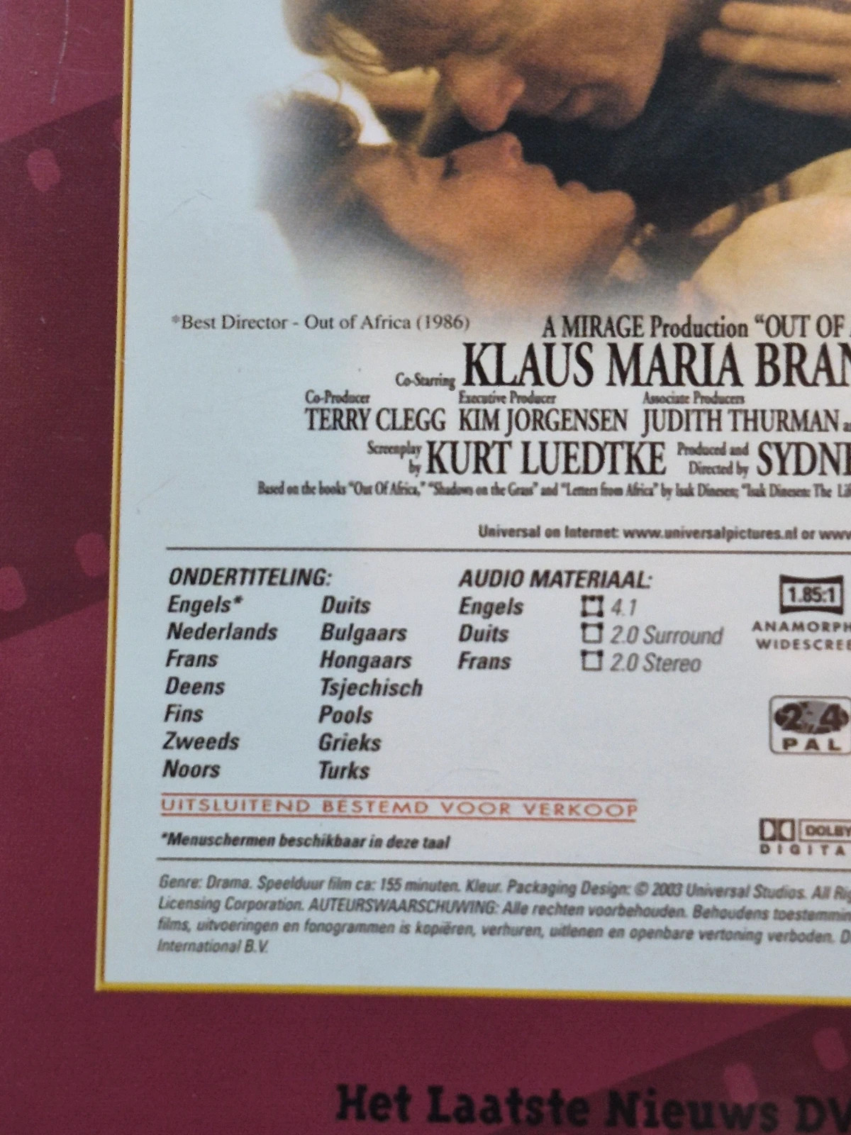 Dvd Out of Africa 3