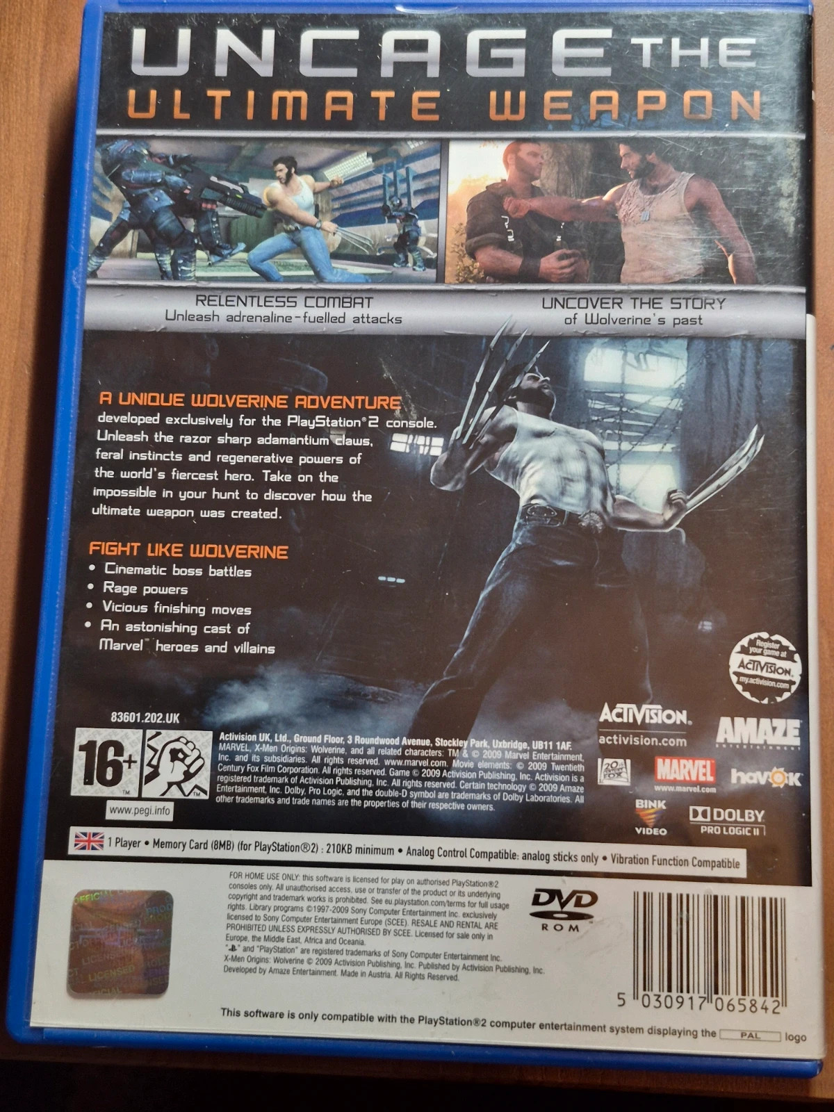 Jeu X-men origins wolverine pour PS2 2