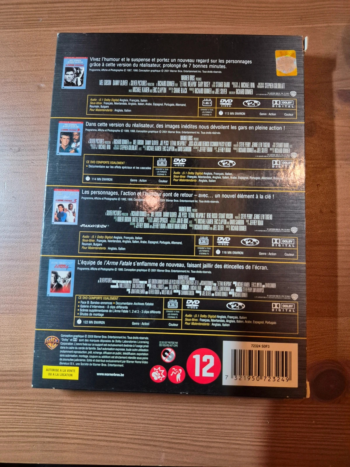 Coffret Dvd L’arme Fatale la collection 2