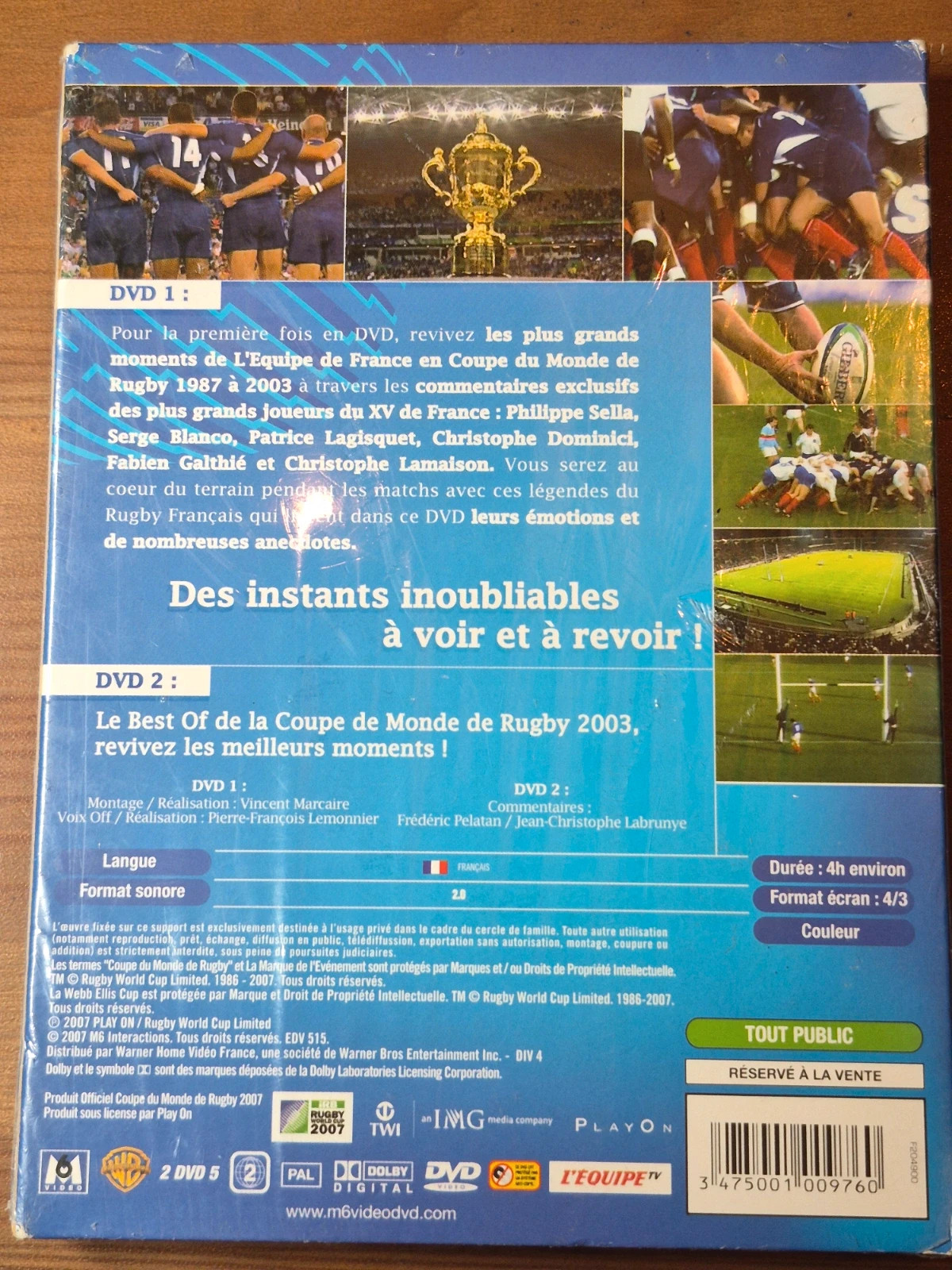 Coffret Dvd l'épopée des rugbymen français sous blister 2