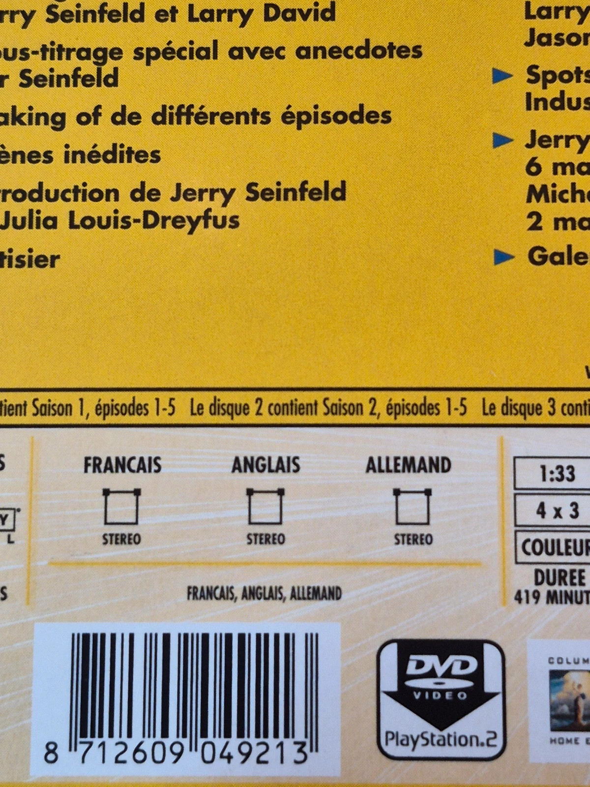 Coffret Dvd Seinfeld saison 1&2 3