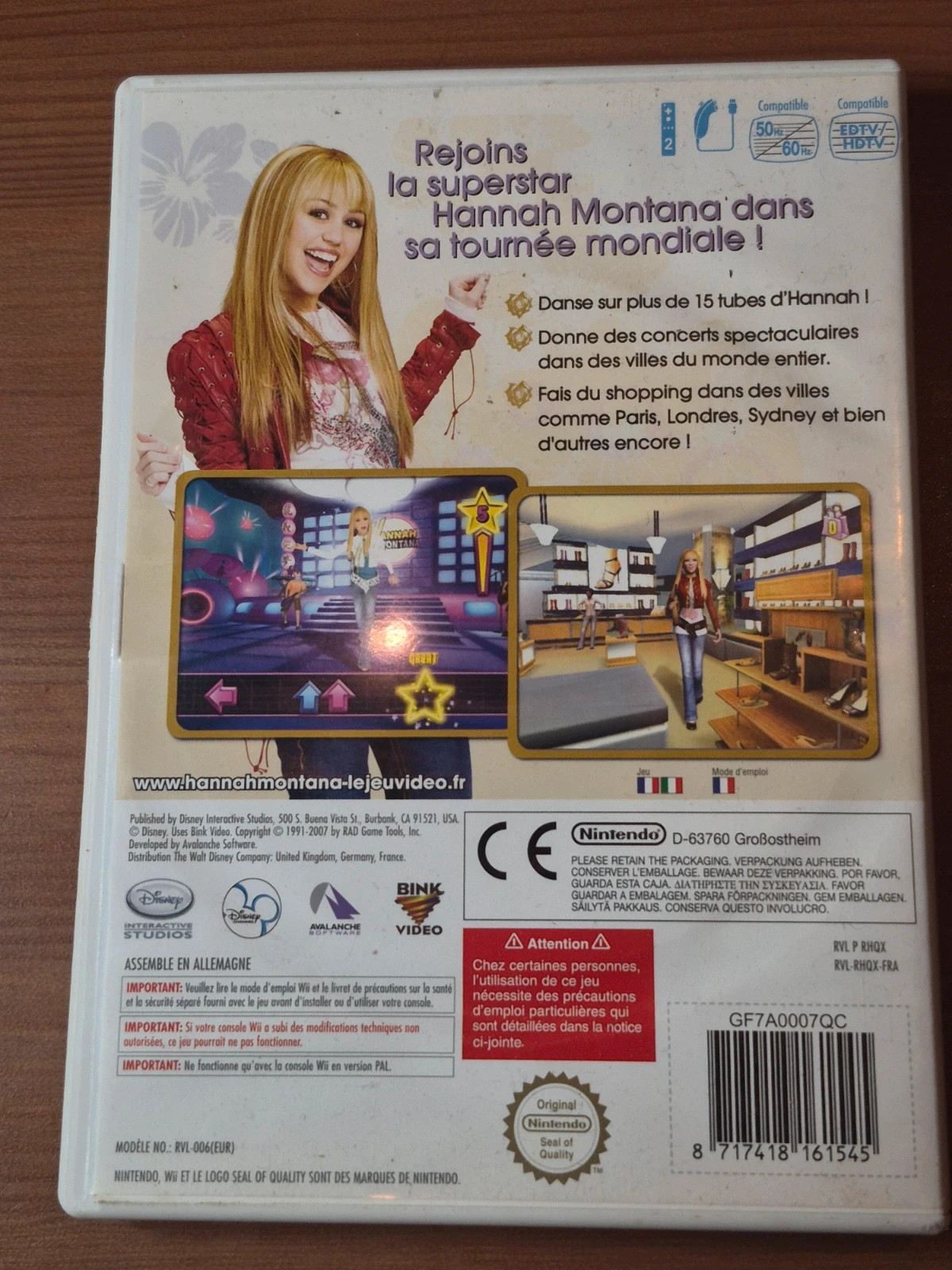Jeu Hannah Montana en tournée mondiale wii 2
