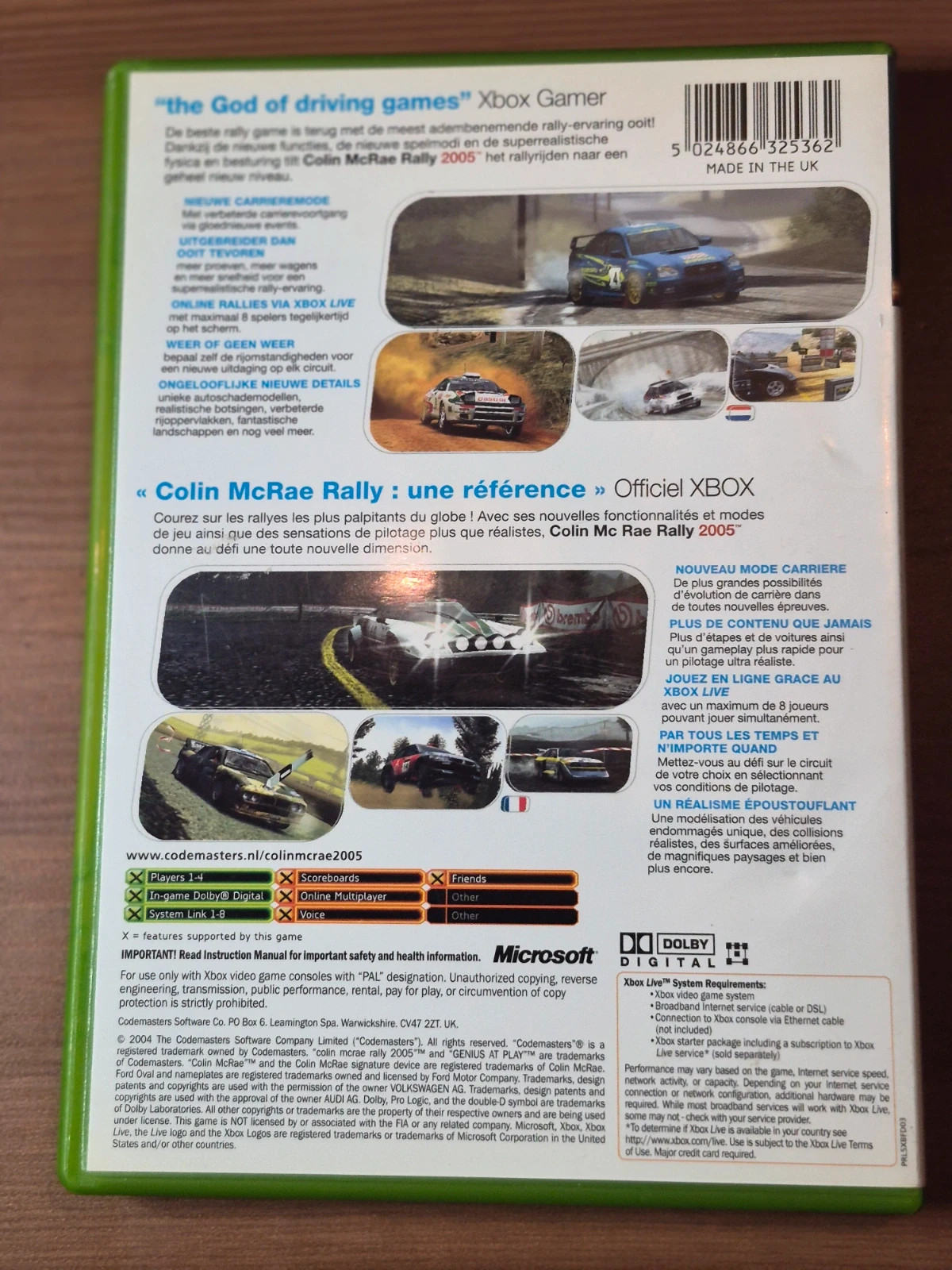 Jeu Colin Mcrae rally 2005 pour xbox 2