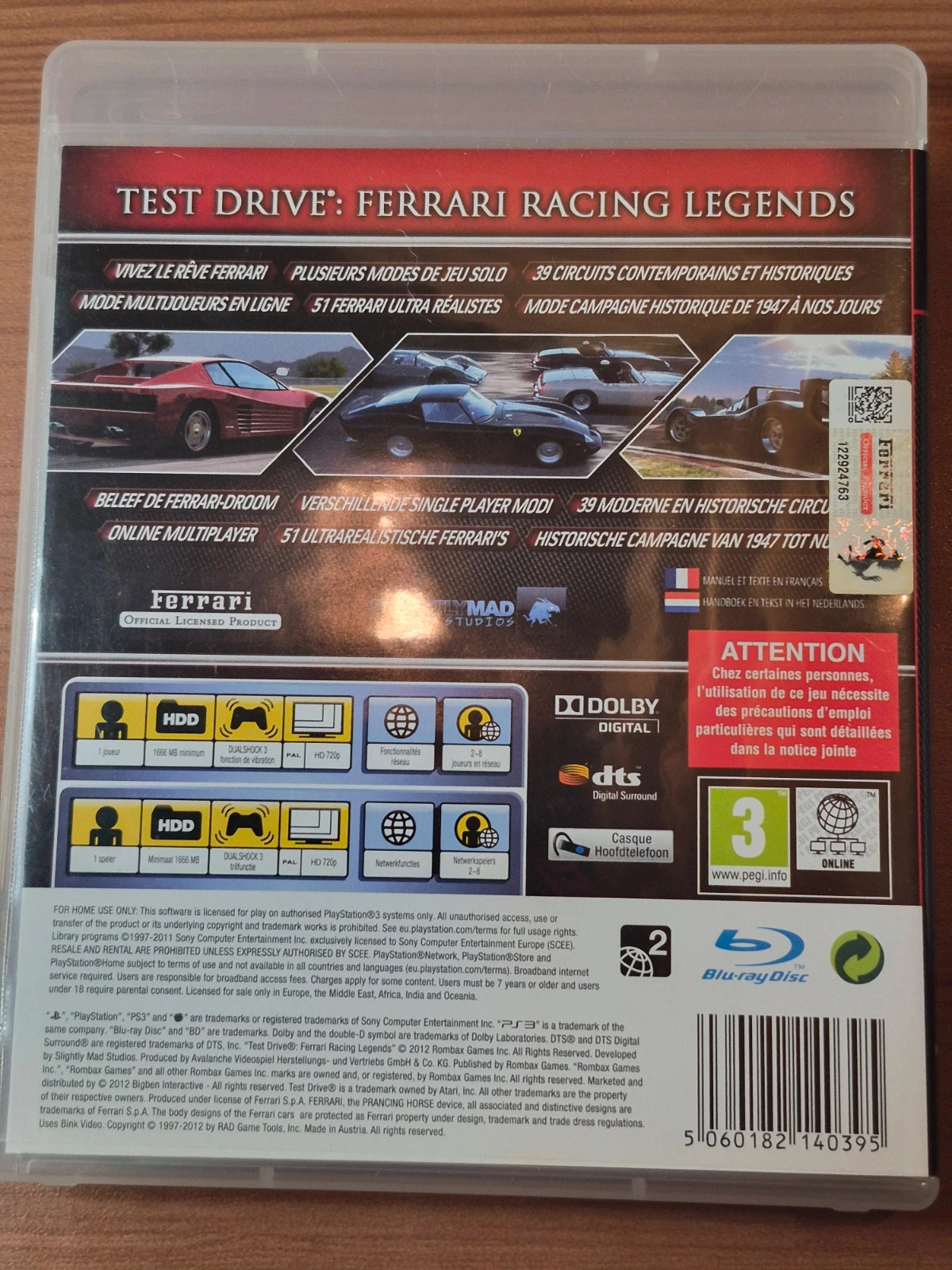 Jeu Test Drive Ferrari racing legends PS3 2